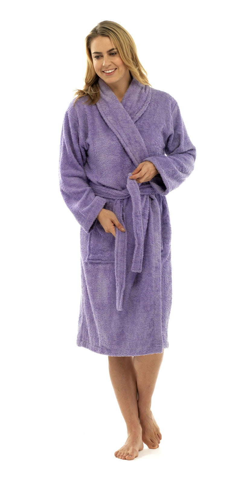 Womens Pure 100% Cotton Luxury Towelling Bath Robes Dressing Gowns Size UK 6-16