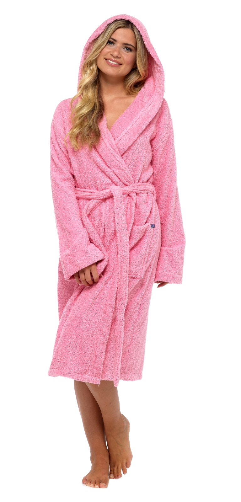 Womens Pure 100% Cotton Luxury Towelling Bath Robes Dressing Gowns Size UK 6-16