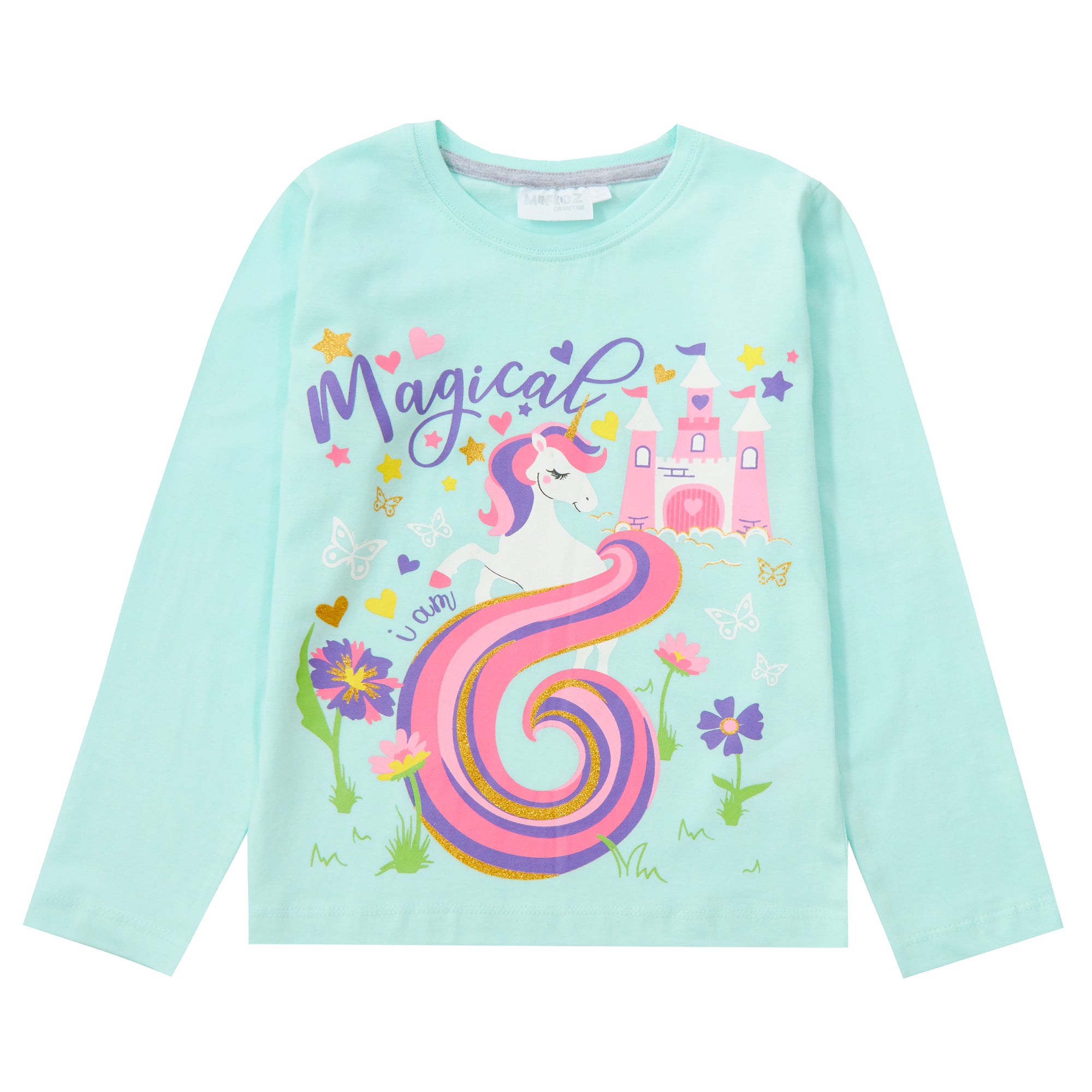 Girls Novelty Birthday Age Long Sleeve T-Shirt Kids 100% Cotton I Am Age Top Tee