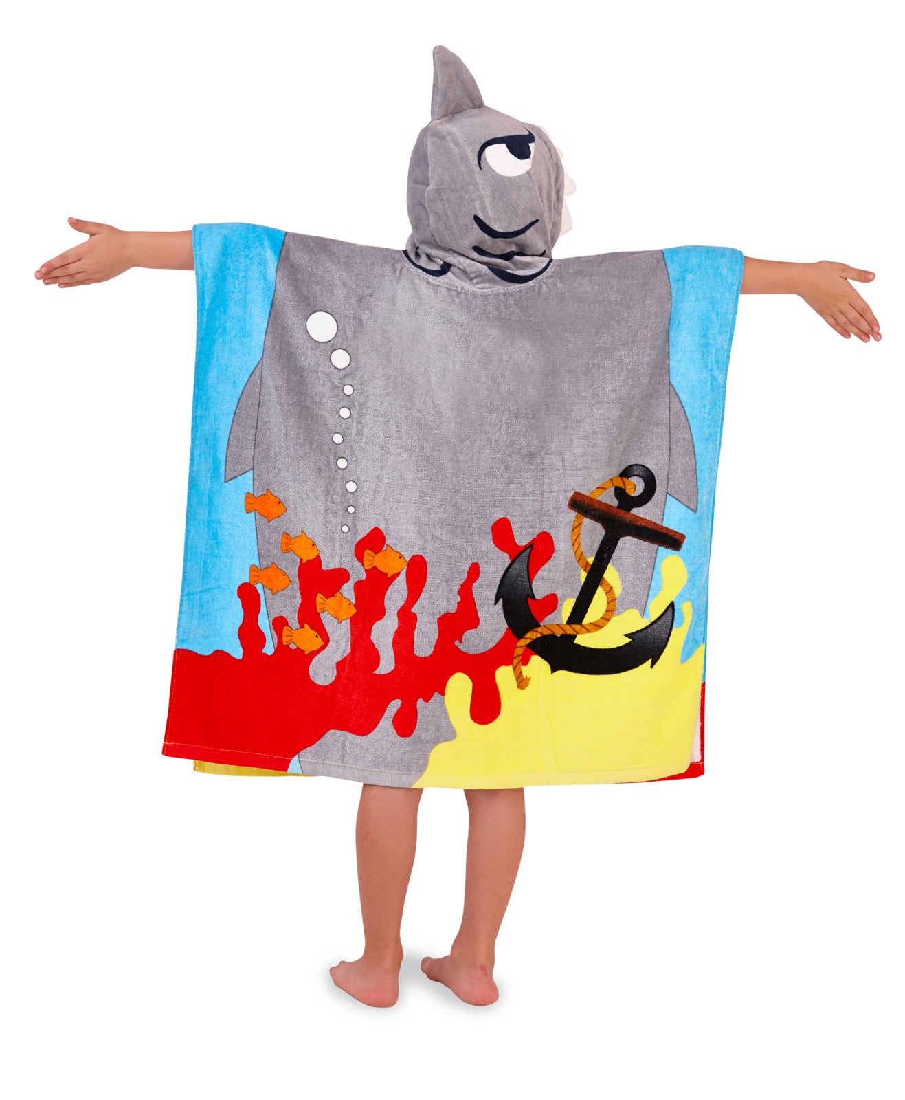 Boys Girls Novelty Character Hooded Towel Poncho Swim Beach Bath 100% Cotton