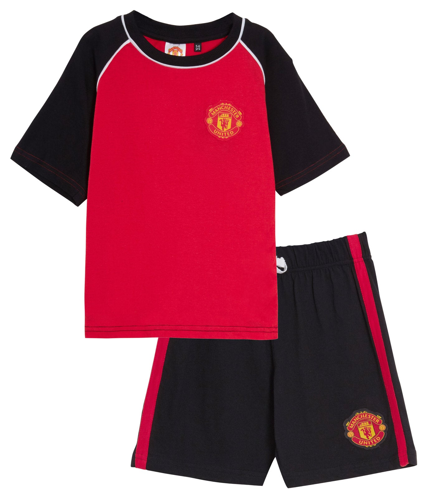 Kids Manchester United Short Pyjamas Boy Premiership Football Kit Shorts T-shirt