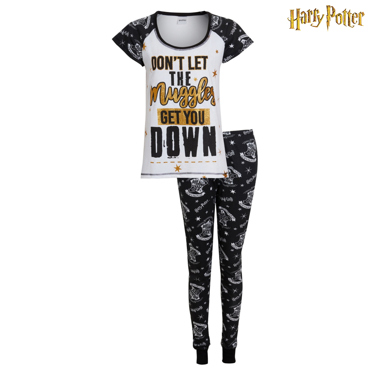 Womens Harry Potter Pyjamas Ladies Muggles Hogwarts PJs T-Shirt + Lounge Pants