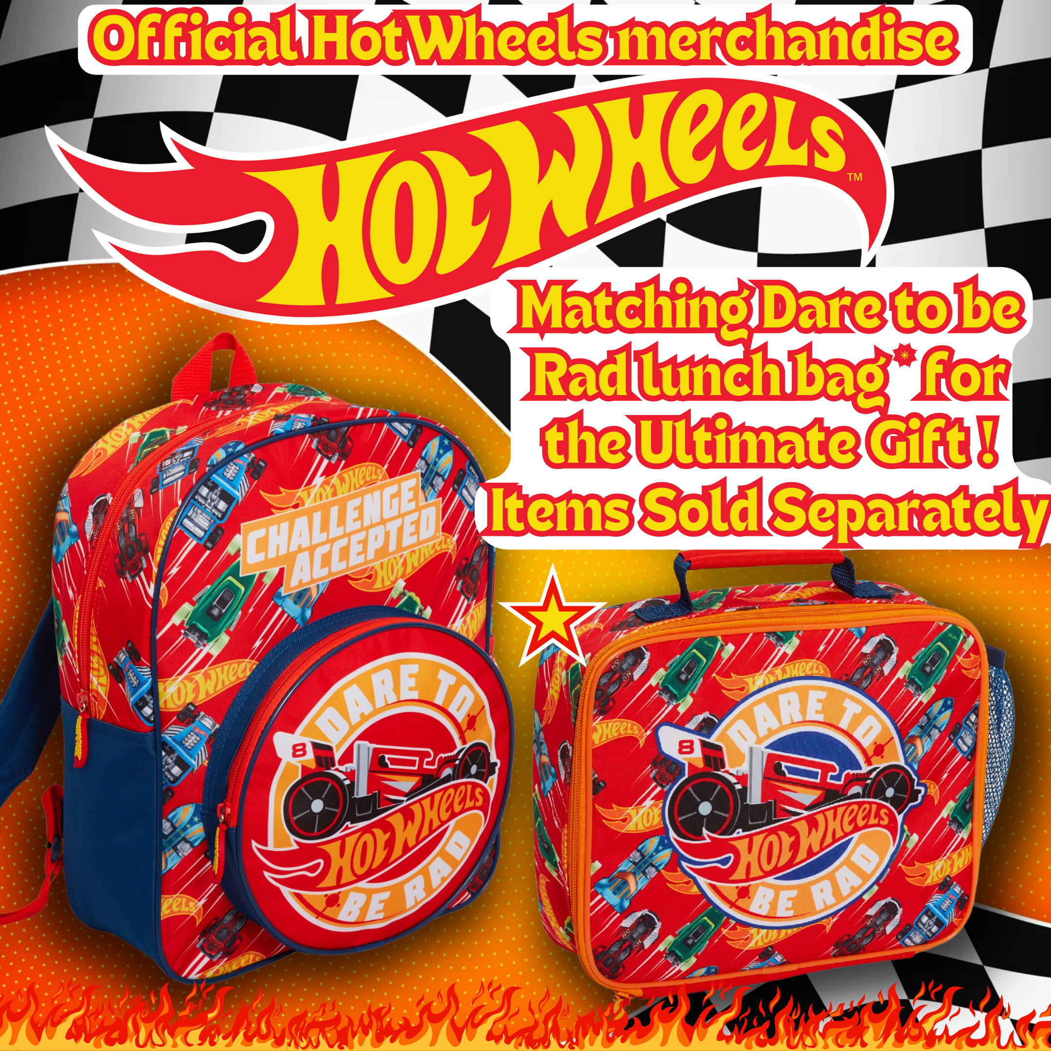 Hot Wheels Backpack Toy Cars Bag for Kids Travel Sports Back to School Rucksack