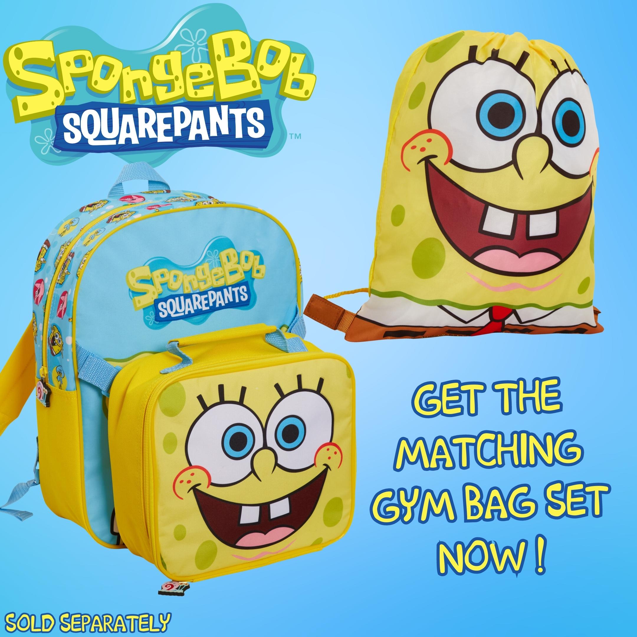 SpongeBob SquarePants Backpack + Detachable Lunch Bag Boys Girls School Rucksack