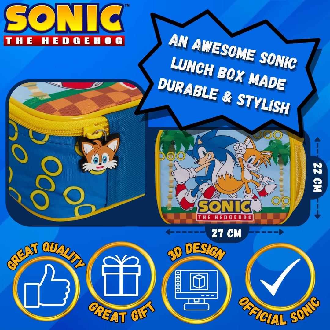 Sonic The Hedgehog Lunch Bag Sega Insulated Lunch Box for Kids School Cooler Bag