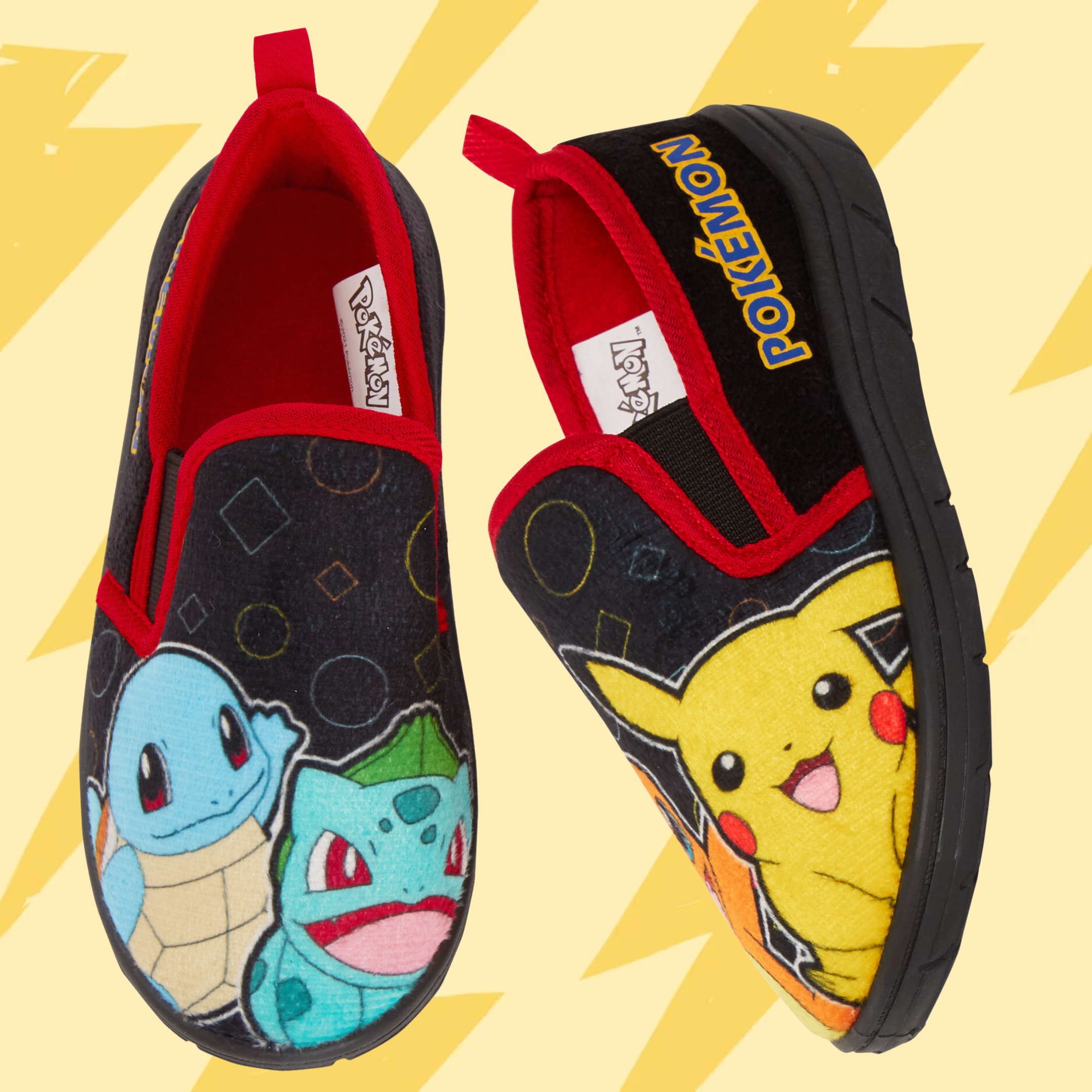 Pokemon Slippers For Kids Boys Girls Pikachu Black Mules Slip On House Shoes