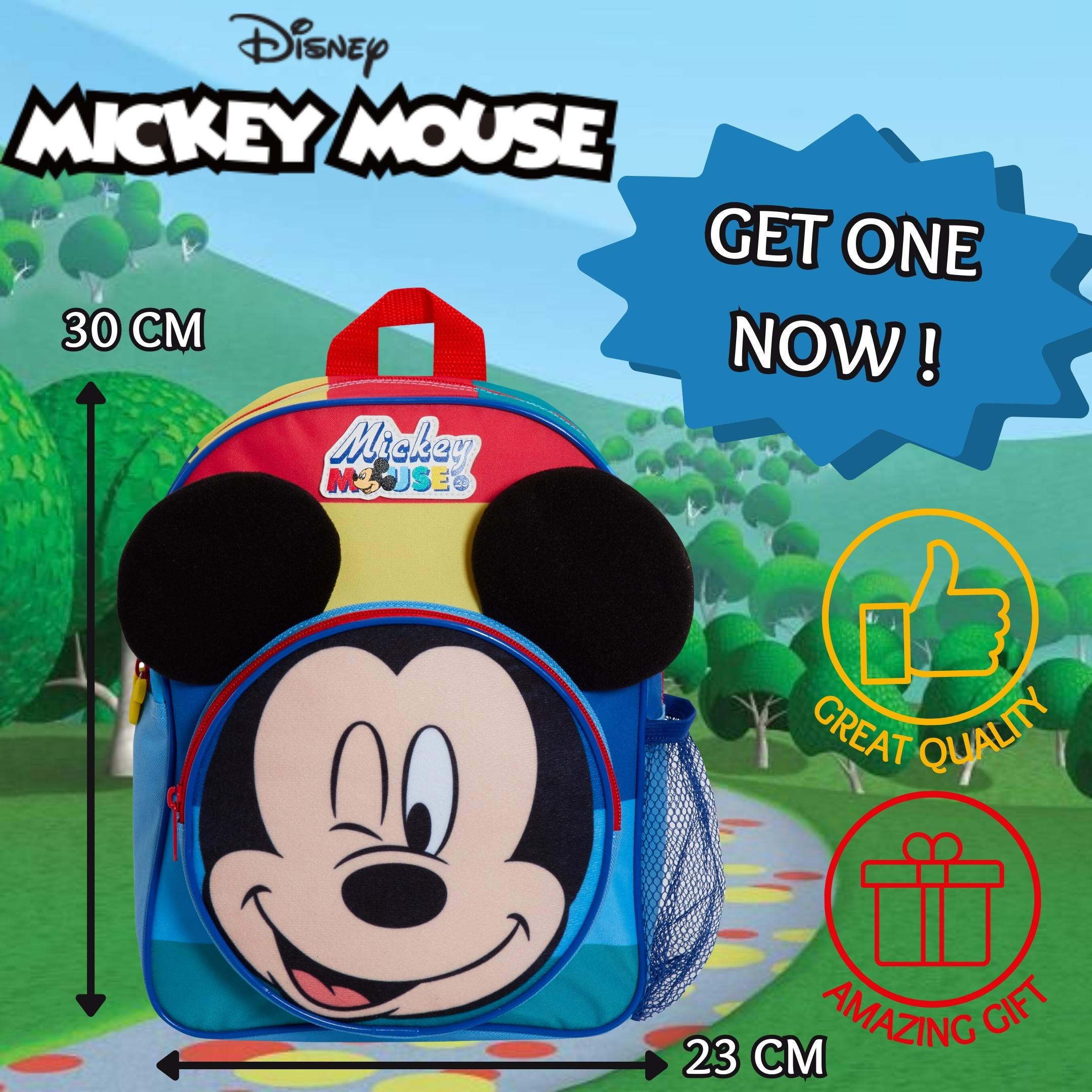 Mickey Mouse Backpack Boys 3D Disney Bag For Kids Travel Nursery School Rucksack
