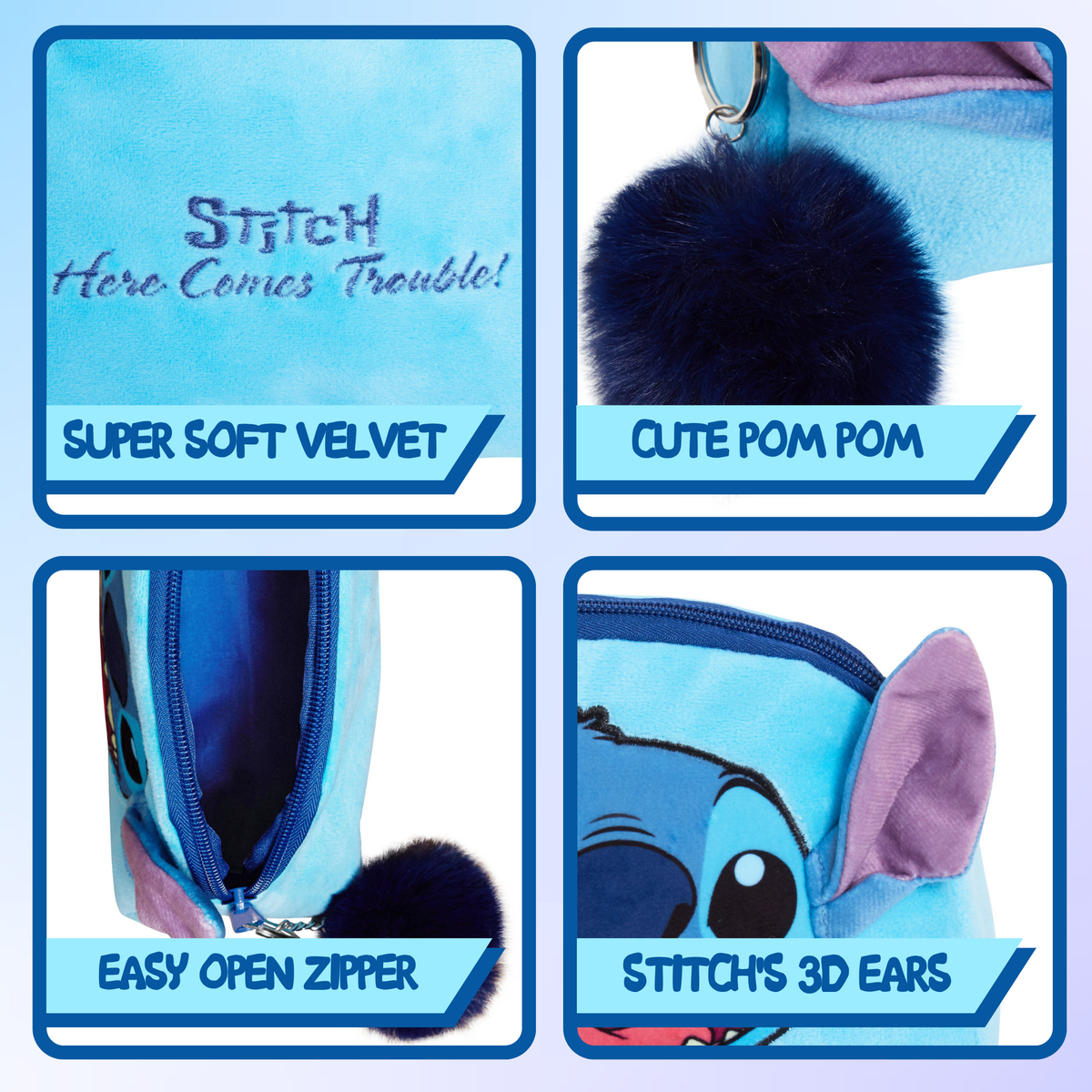 Lilo And Stitch Make Up Bag for Women Disney Cosmetic Toiletries Bag Pencil Case