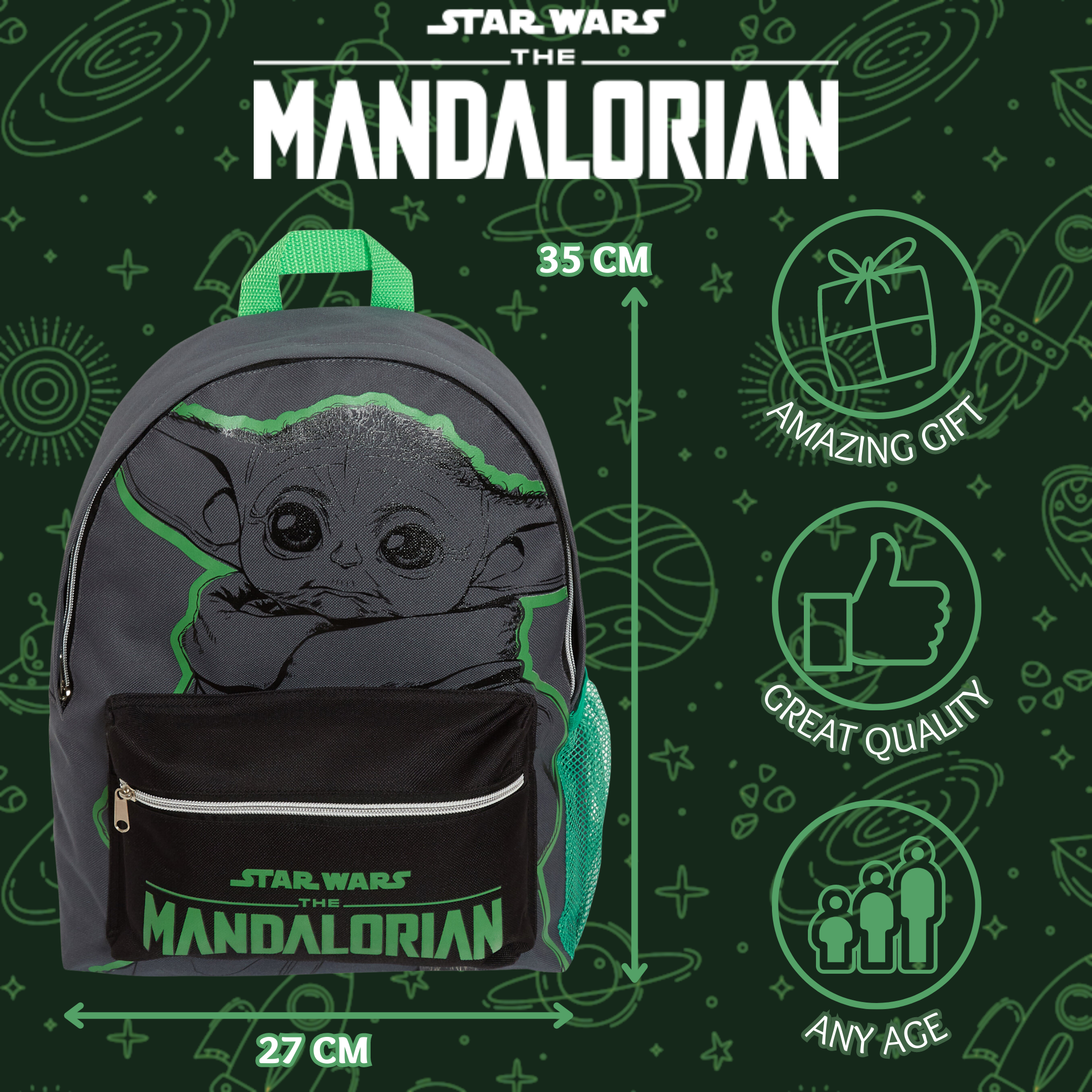 The Mandalorian Backpack Grogu Baby Yoda The Child School Bag Travel Sports Bag
