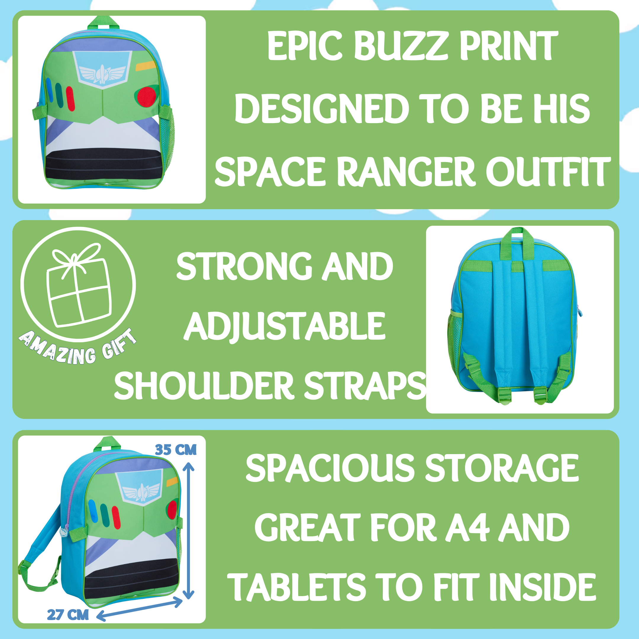 Buzz Lightyear Backpack With Lunch Bag Toy Story Ranger Matching School Bag Set
