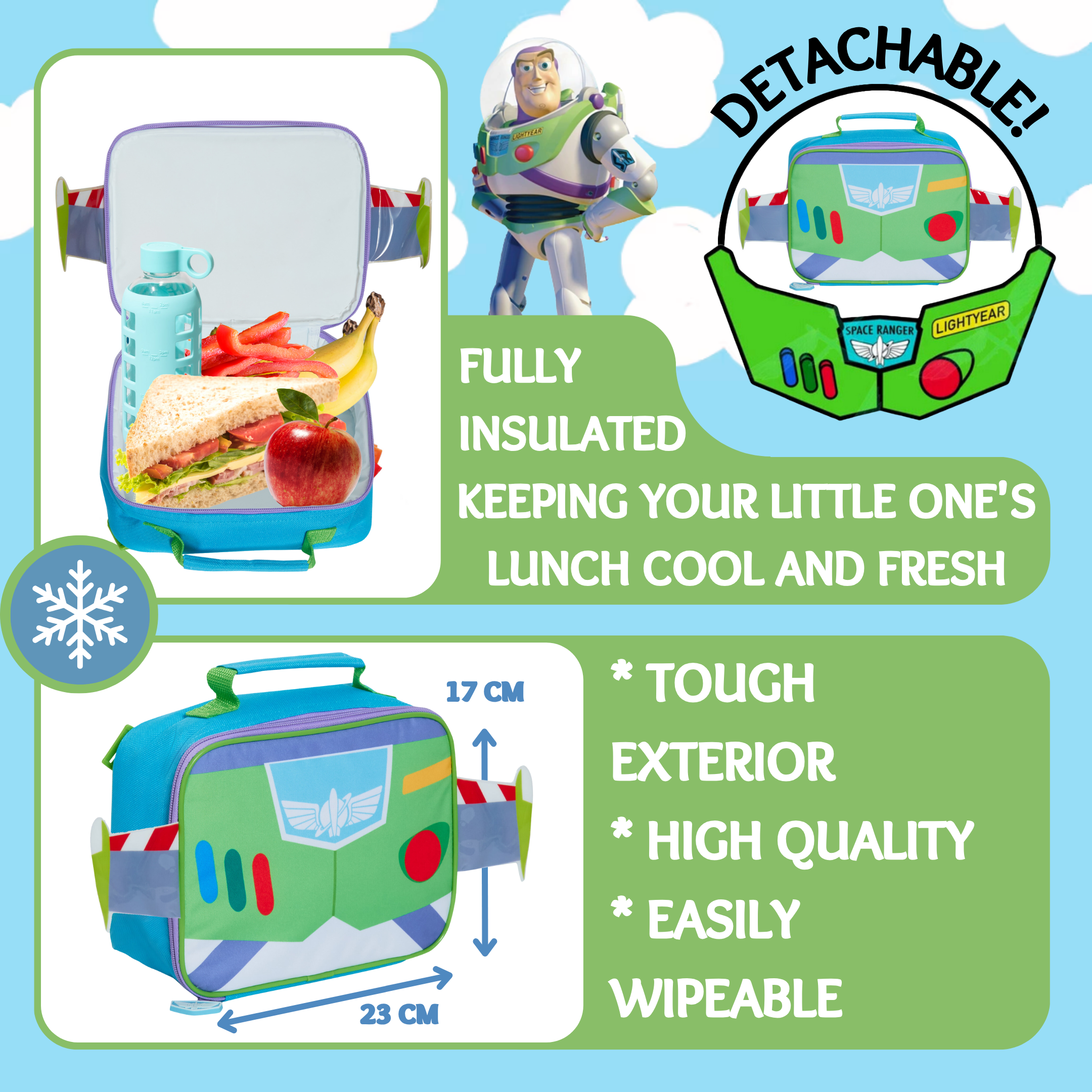 Buzz Lightyear Backpack With Lunch Bag Toy Story Ranger Matching School Bag Set