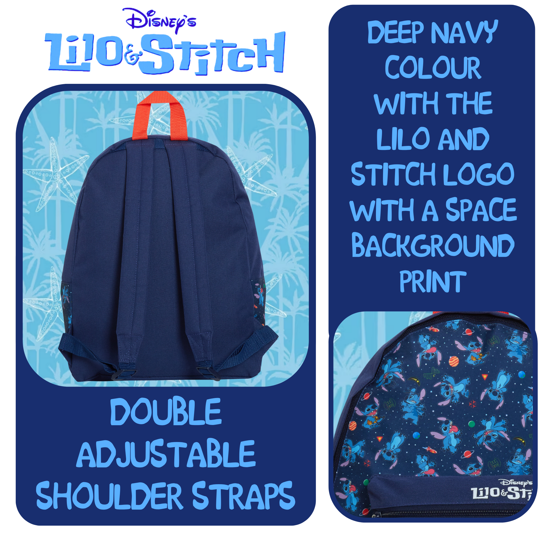 Lilo And Stitch Backpack For Adults Girls Boys Disney School Travel Work Bag