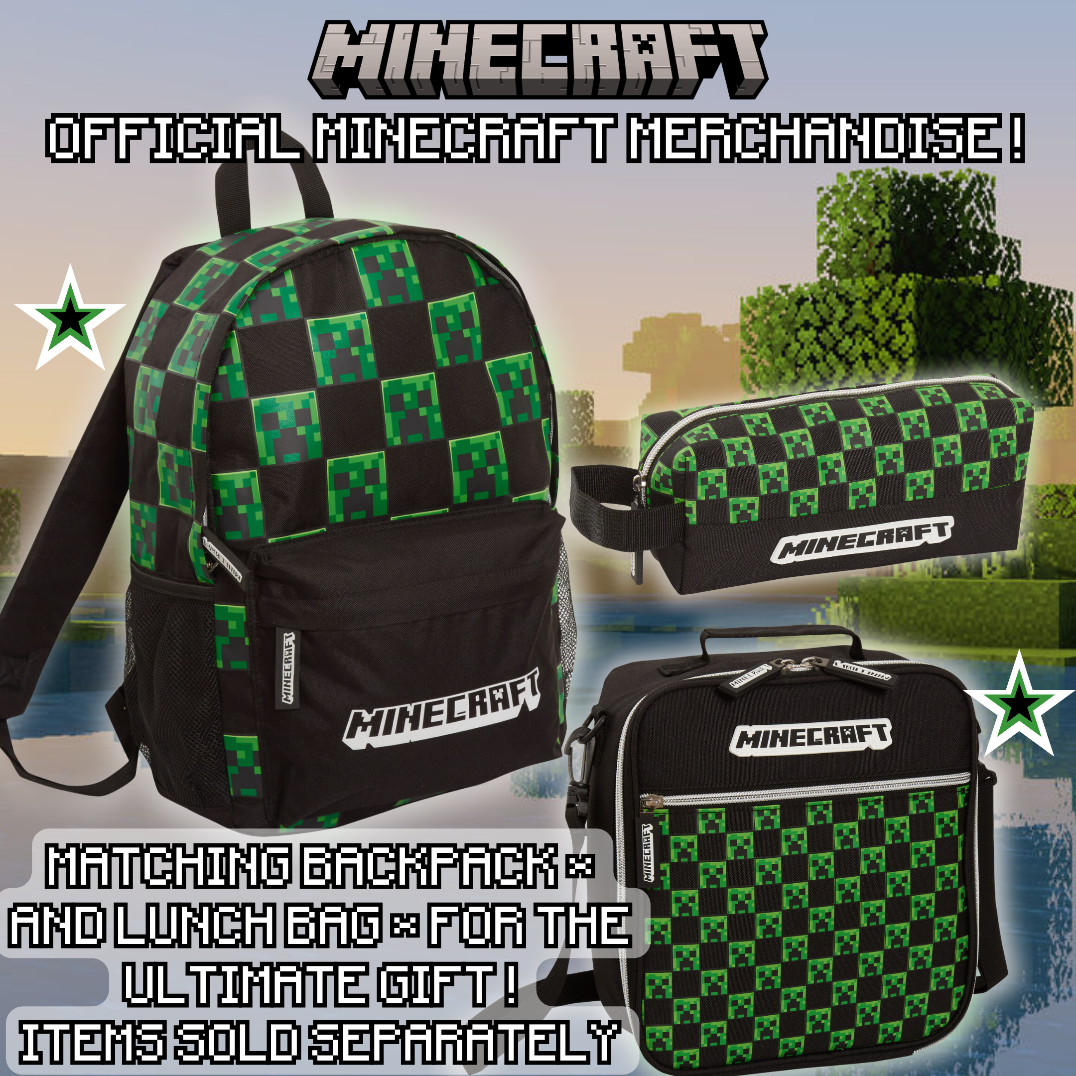 Minecraft Pencil Case Kids Creeper Gaming Accessory Minecraft Toiletries Bag