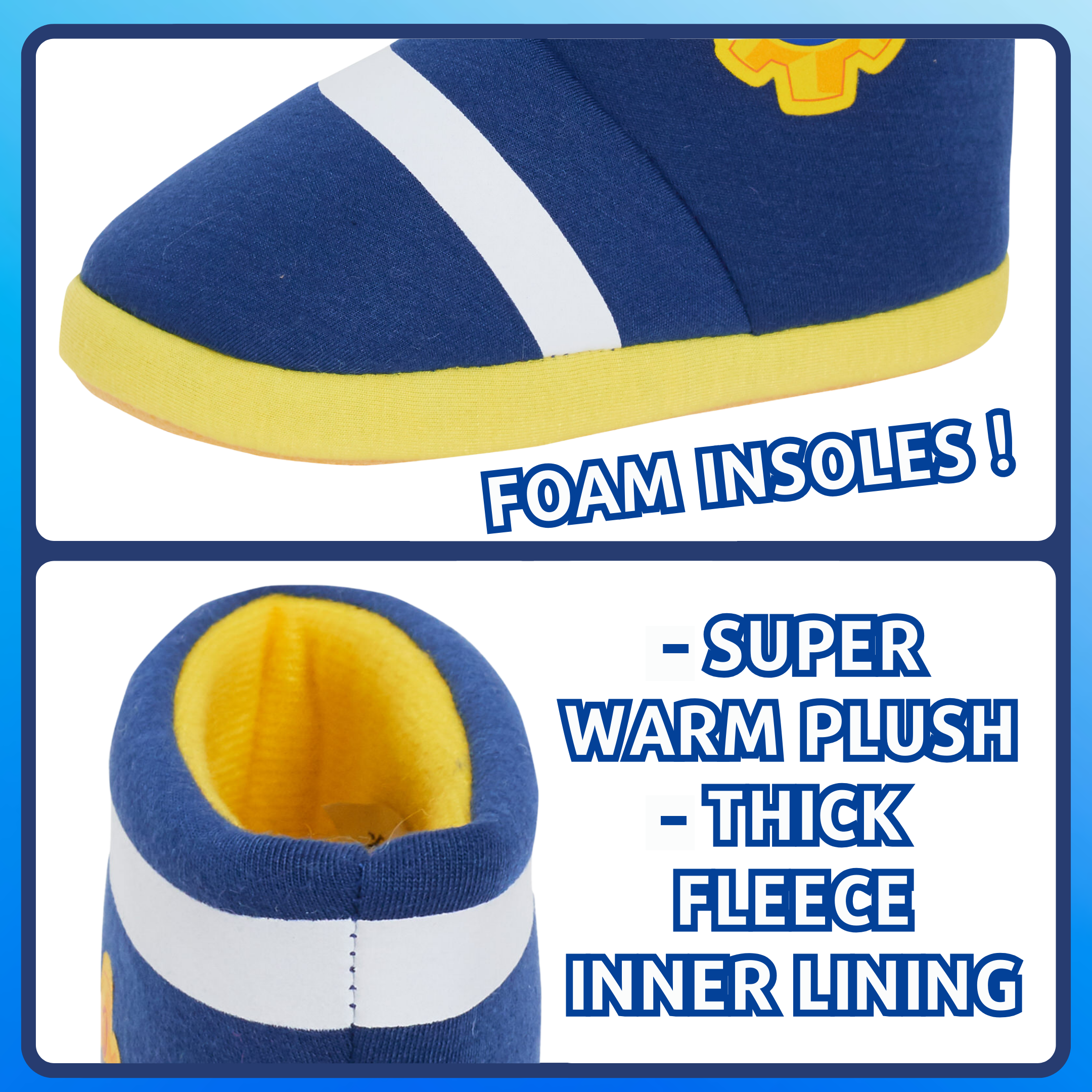 Fireman Sam Slipper Boots Boys Dress Up Slippers Booties Fleece House Shoes