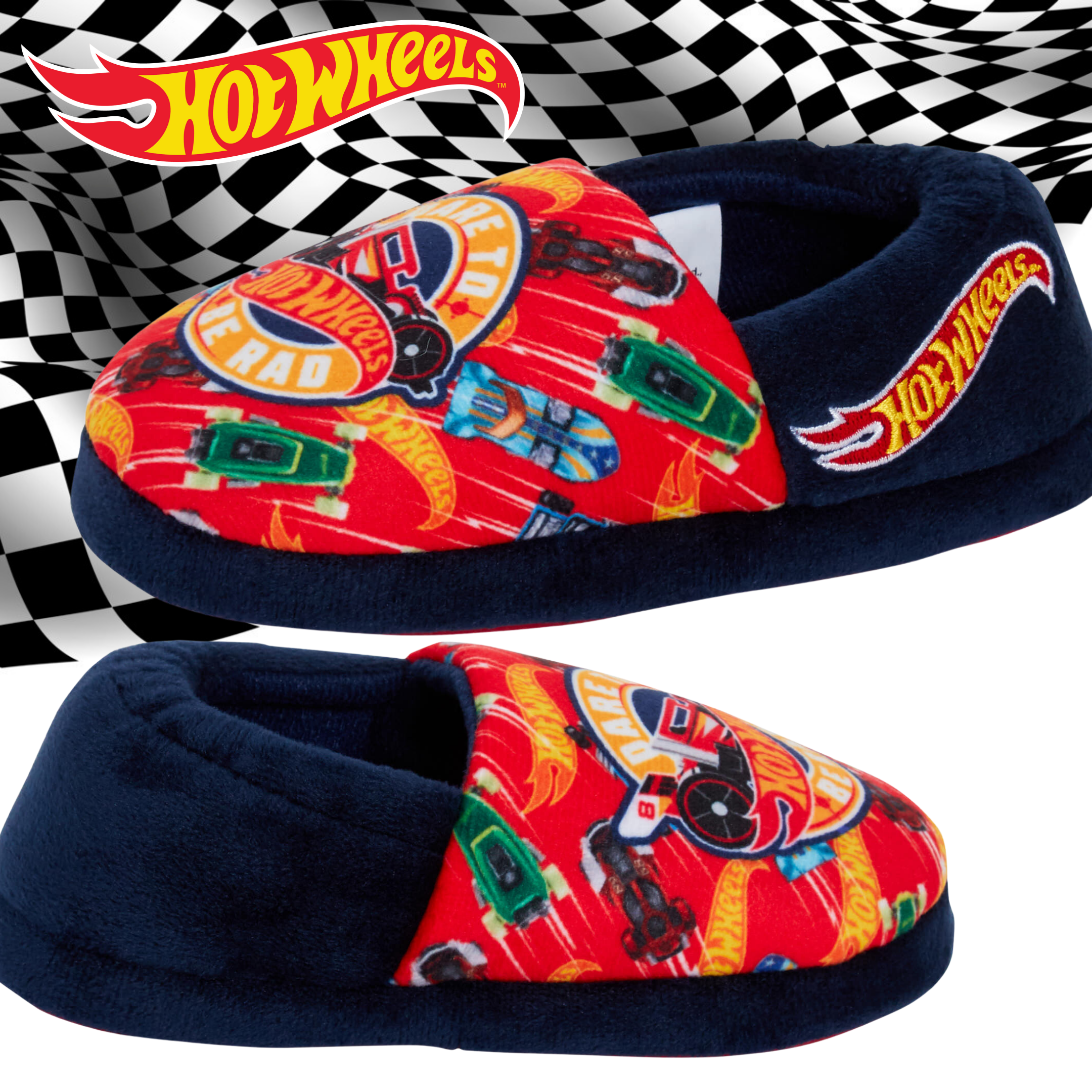 Boys Hot Wheels Slippers for Kids Toy Racing Cars House Shoes Slip On Mules Gift
