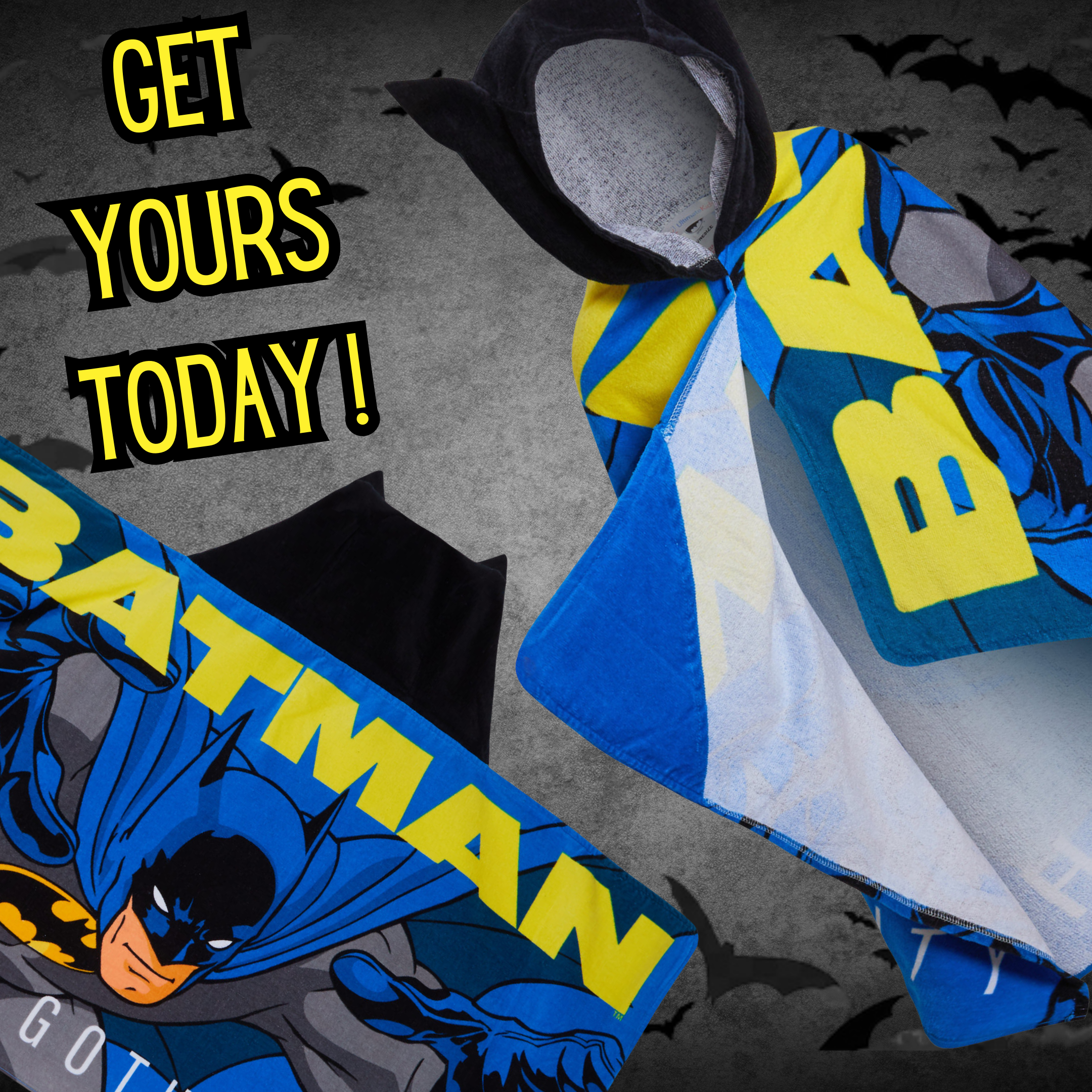 Batman Hooded Towel 100% Cotton Kids Poncho Beach Towel Bath Towel Swimming Wrap