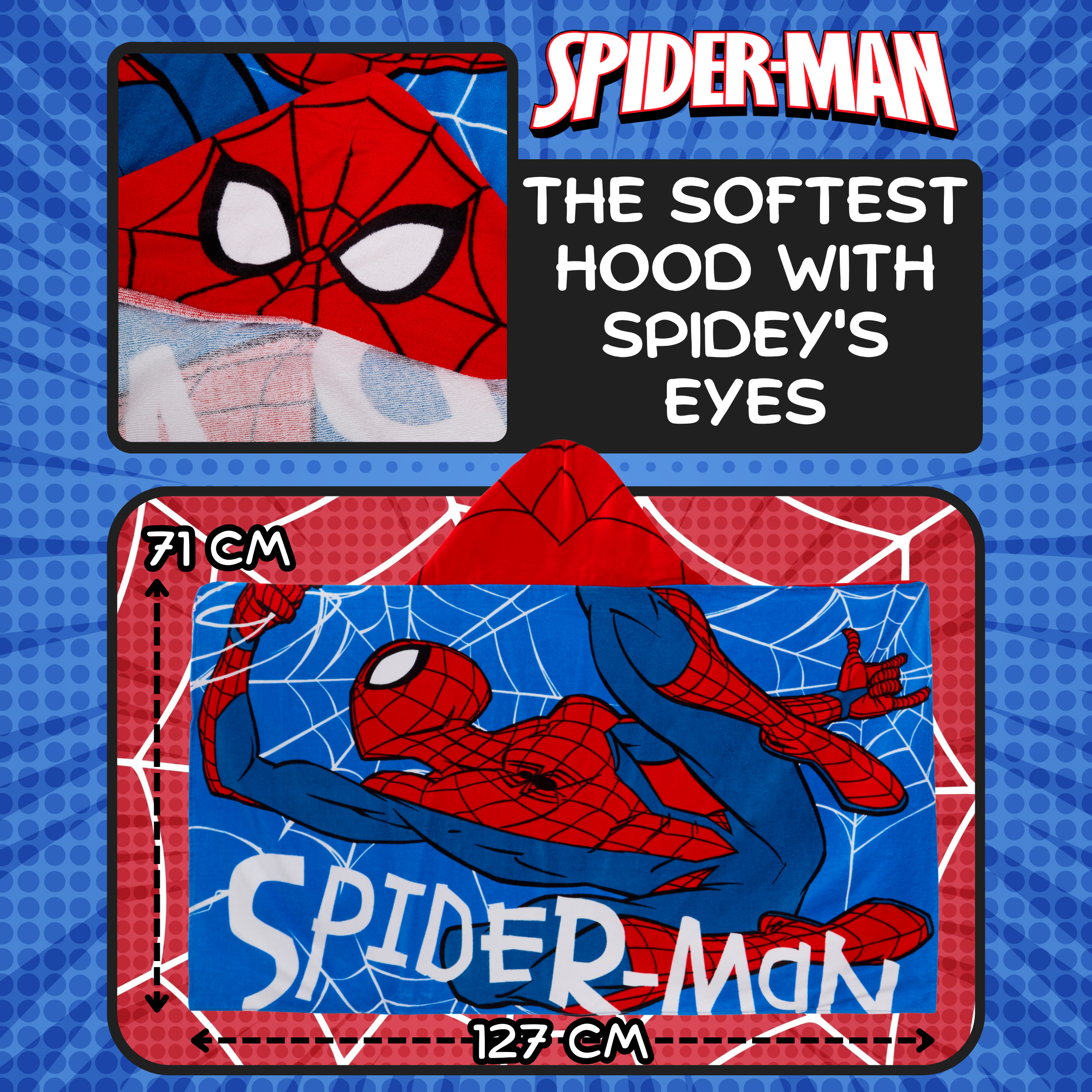 Spiderman Hooded Towel Avengers Poncho Kids Beach Towel Bath Towel Swimming Wrap