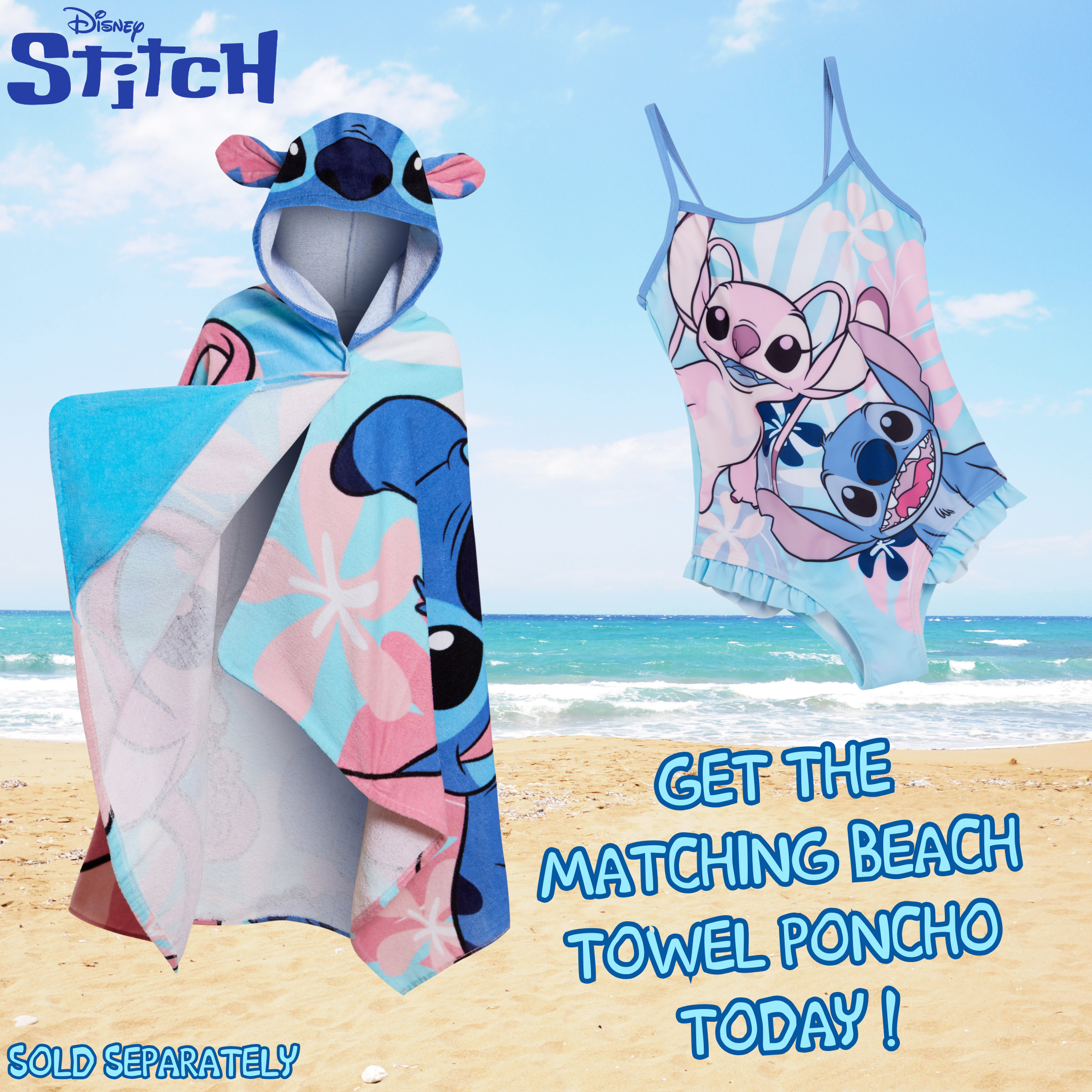 Girls Disney Stitch Swimming Costume Kids Angel Swimwear One Piece Swimsuit Pool