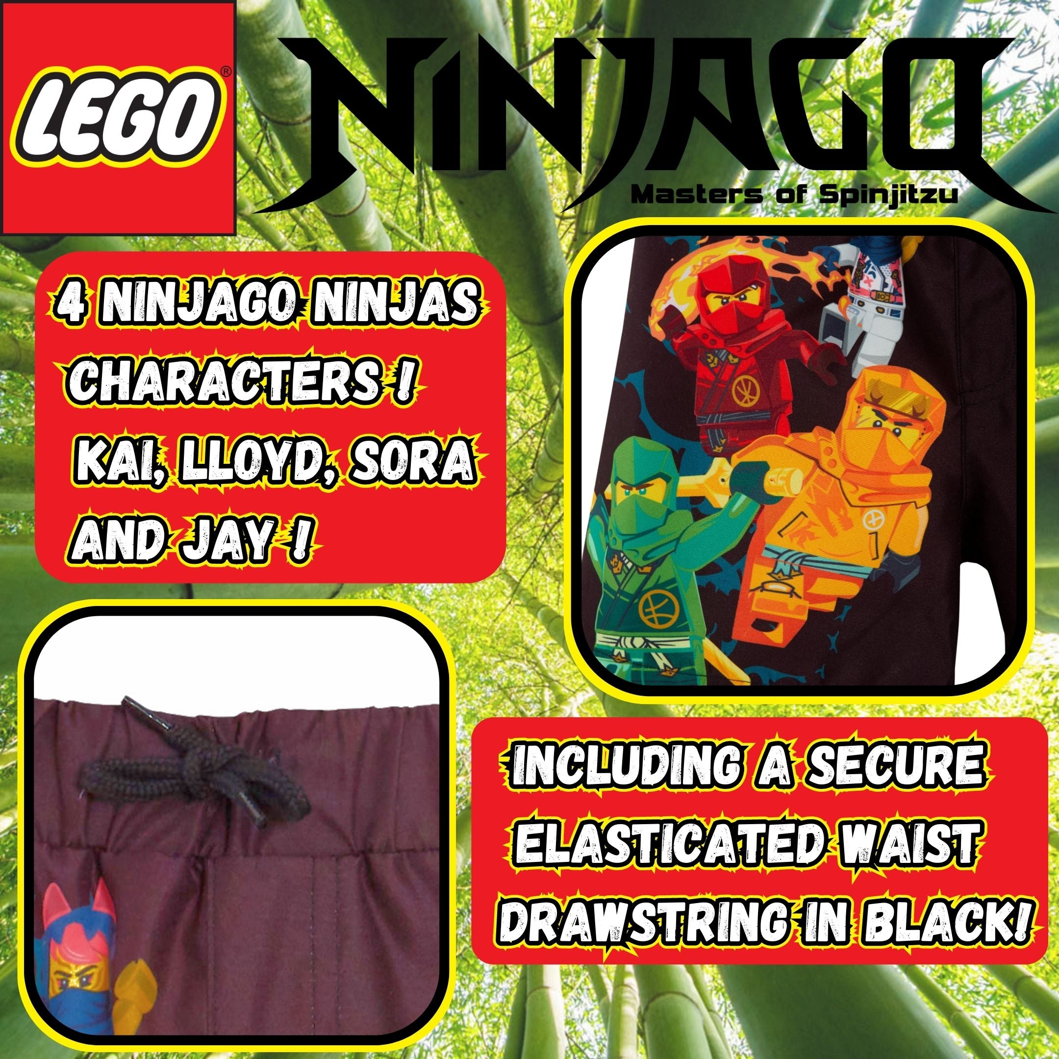 Boys LEGO Ninjago Swim Shorts LEGO Swimming Shorts Kids Trunks Pool Board Shorts