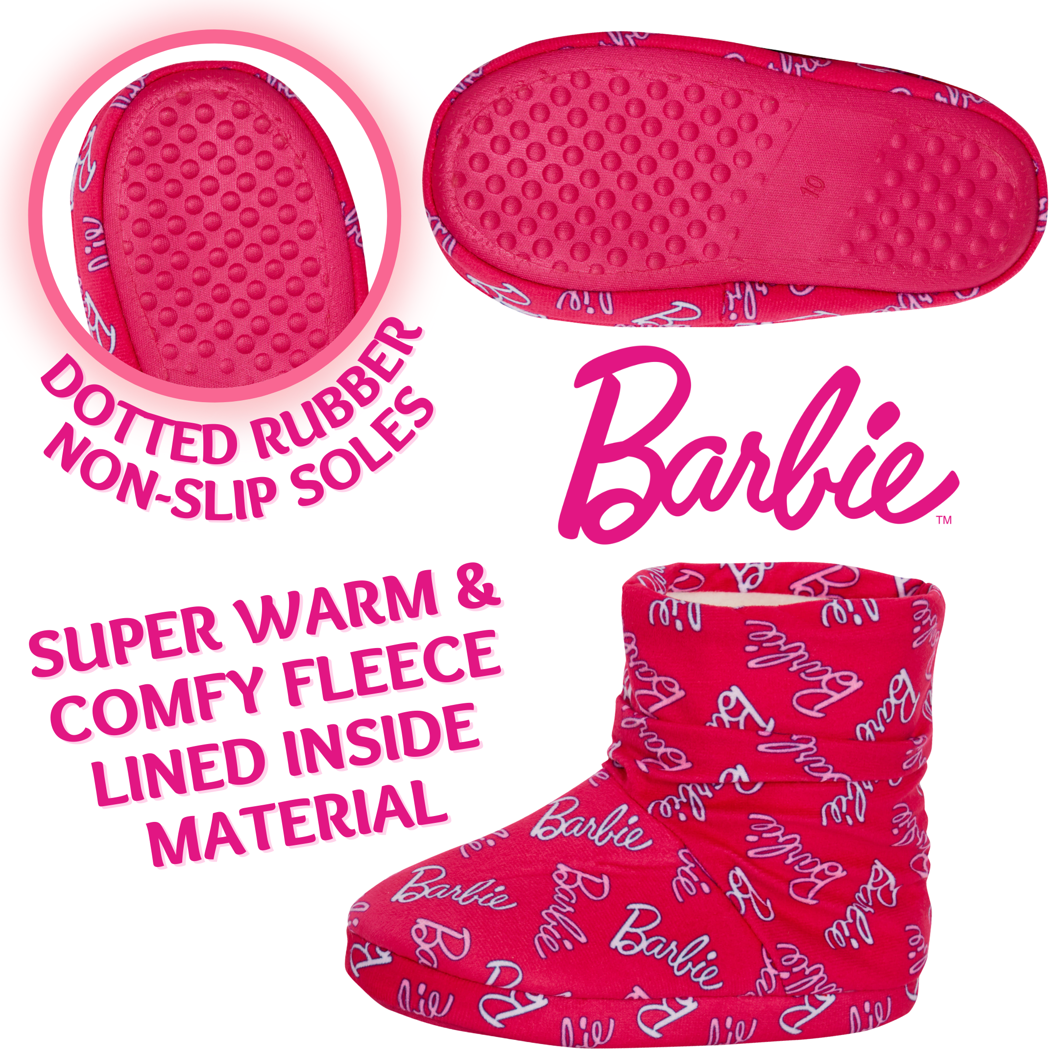 Barbie Slipper Boots For Girls Teens Kids Slippers Pink Booties Slipper Socks