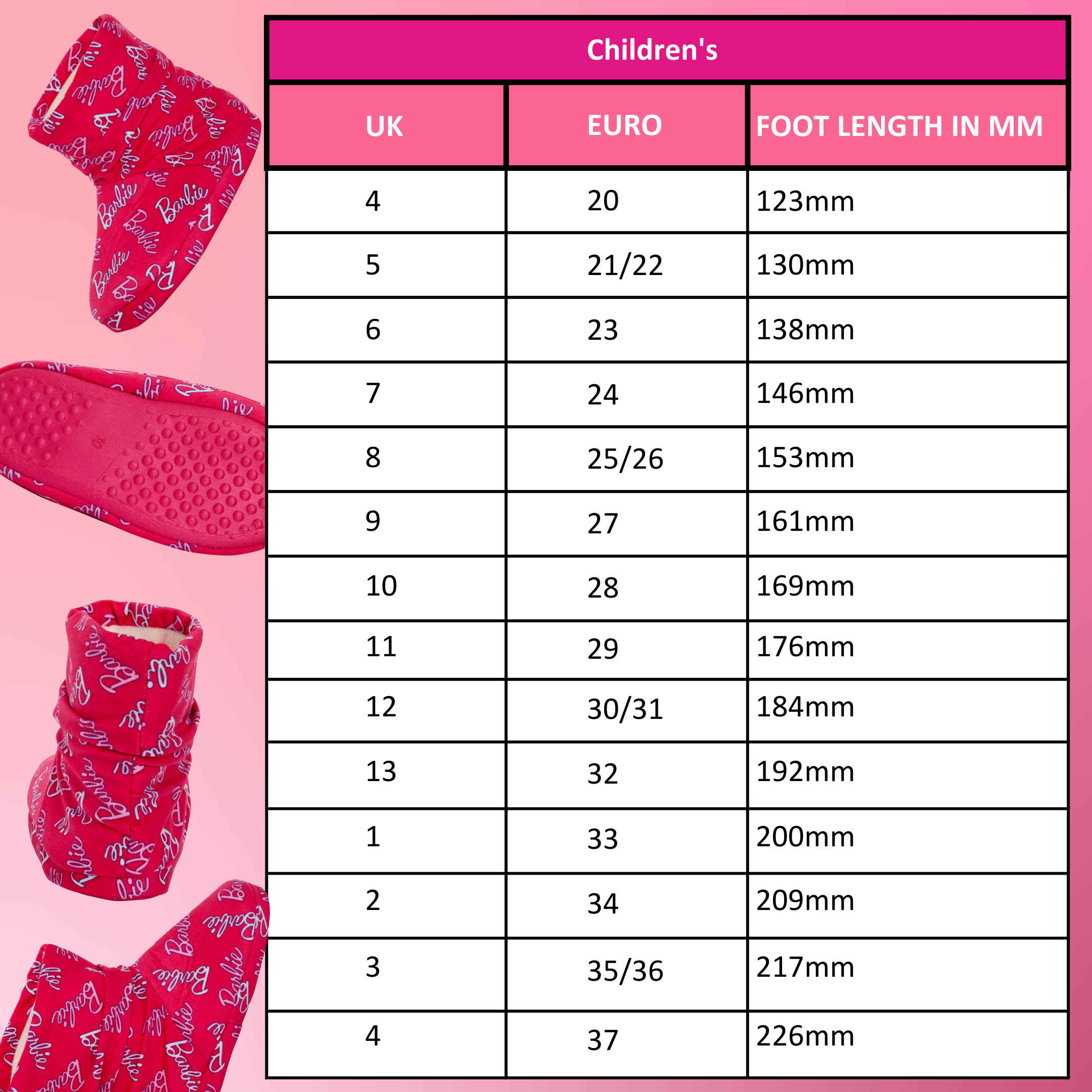 Barbie Slipper Boots For Girls Teens Kids Slippers Pink Booties Slipper Socks