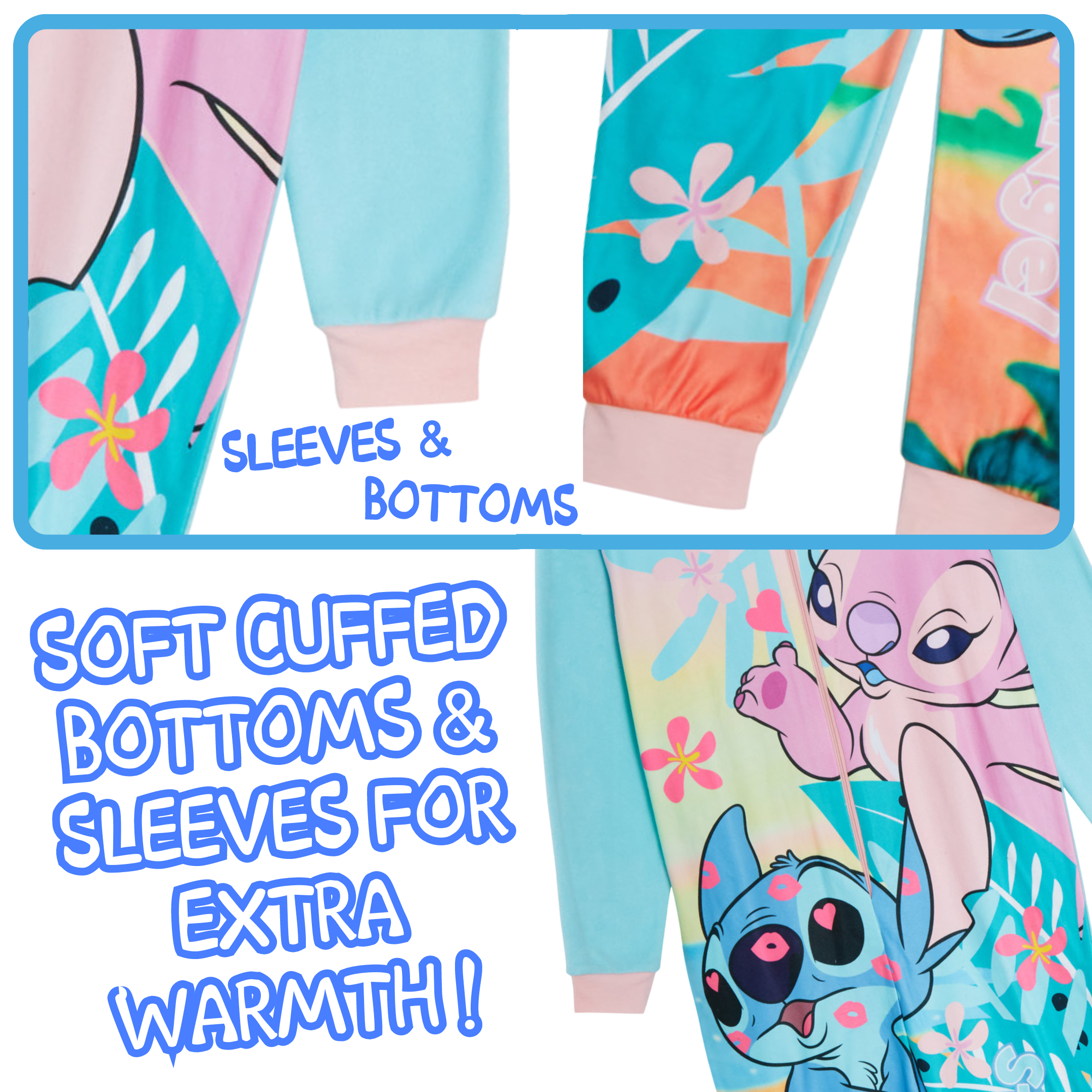 Disney Stitch And Angel Onesie All In One Pyjamas For Kids Lilo Fleece Pjs Nightwear