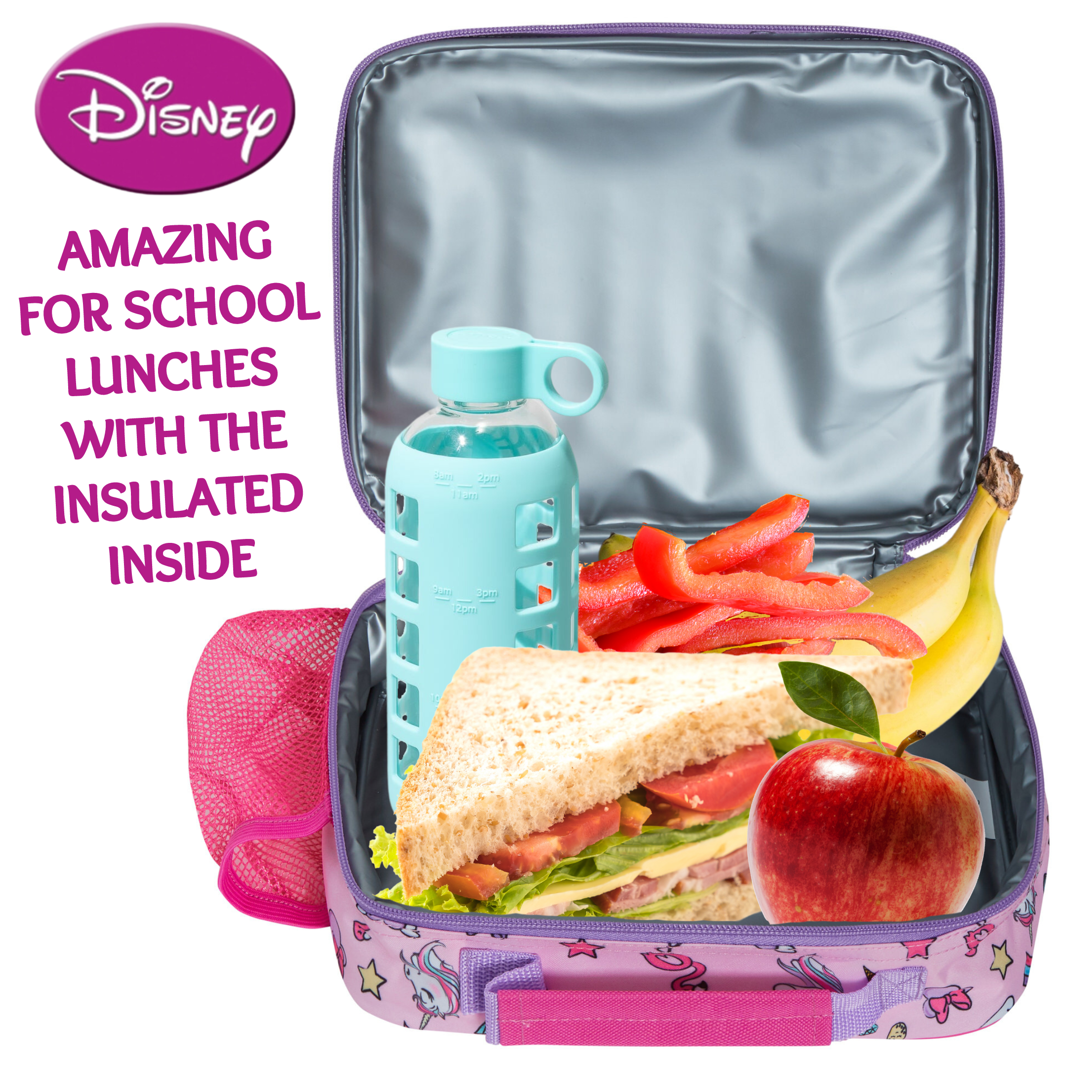 Disney Minnie Mouse Lunch Bag Bottle Holder Nursery Insulated Cooler Lunchbox