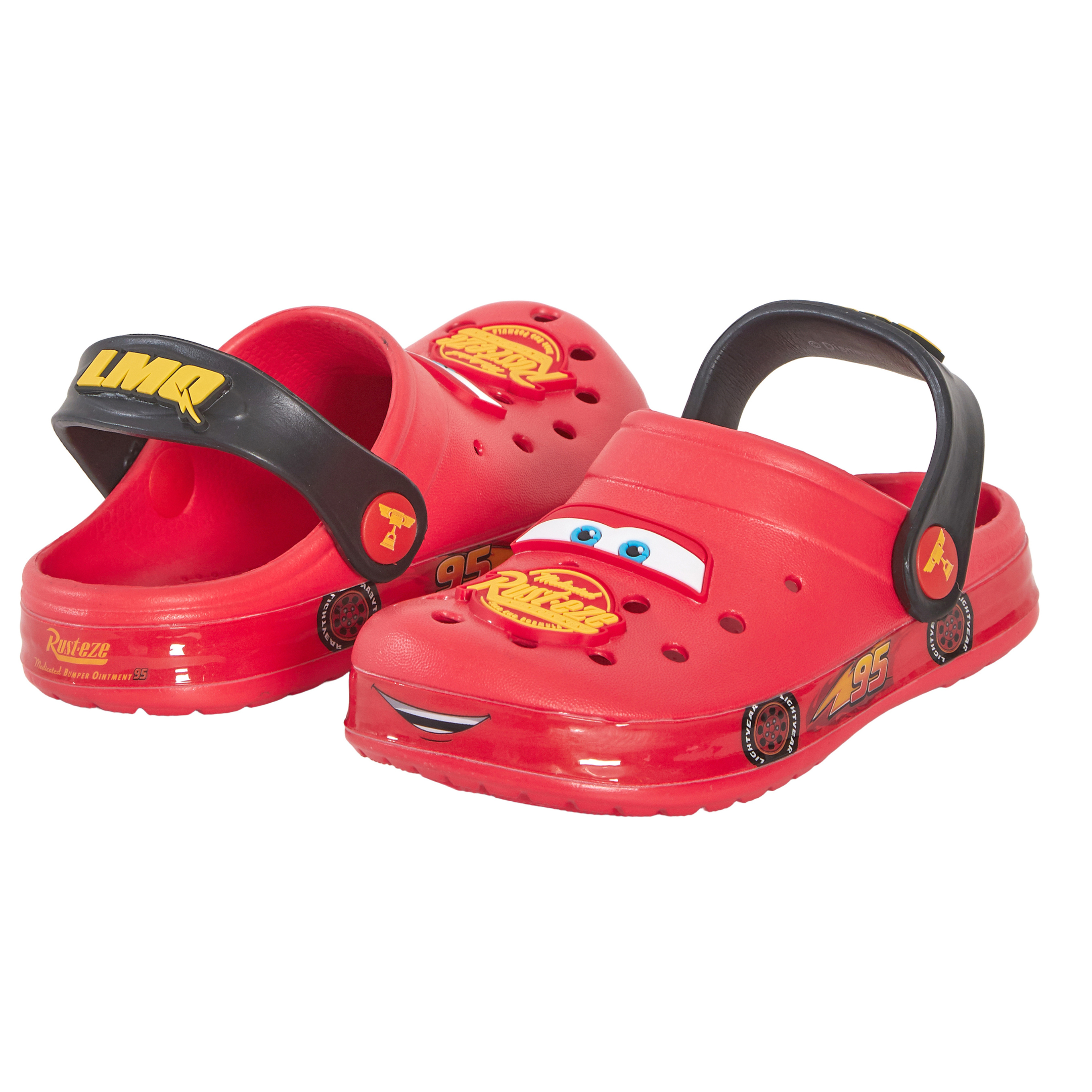 Boys Disney Cars Clogs + Charms Kids Sandals Lightning McQueen Sliders + Strap