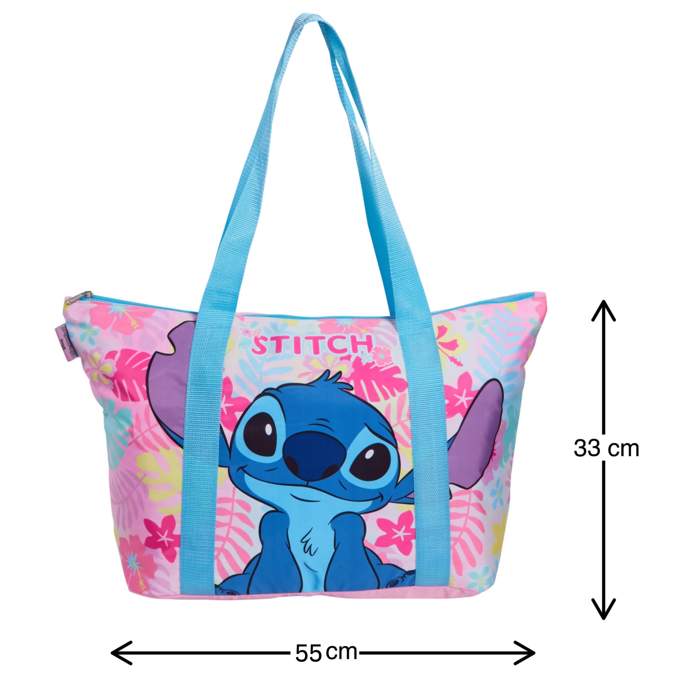 Disney Stitch Bag Large Tote Bag Fully Lined Zipped Shopping or Travel Beach Bag