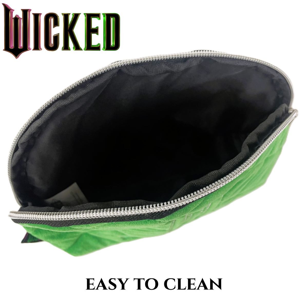Wicked Quilted Velvet Make Up Bag Girls Womens Cosmetic Toiletries Pencil Case