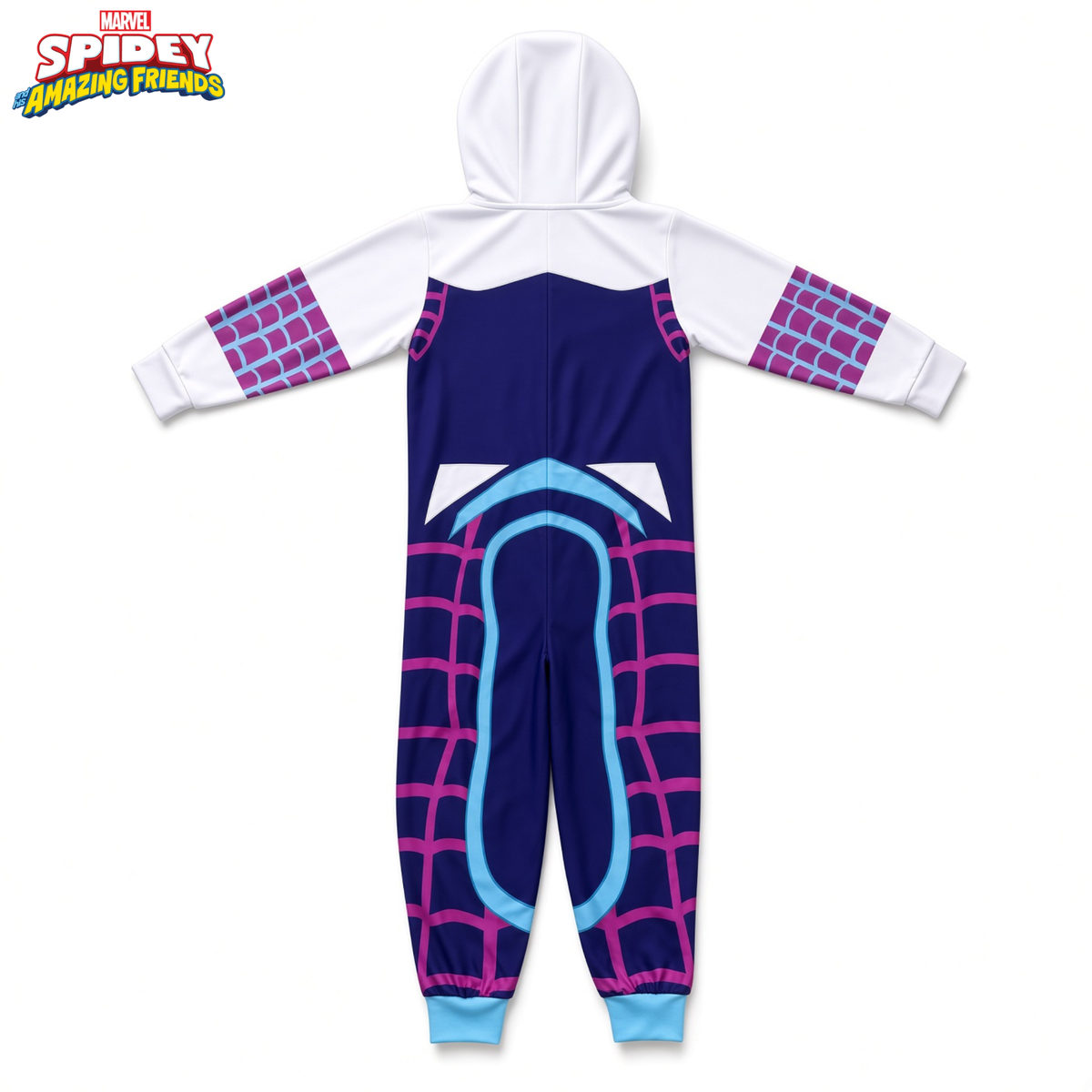 Girls Bluey All In One Dress Up 3D Hood Pyjamas For Kids Fleece Pjs Nightwear