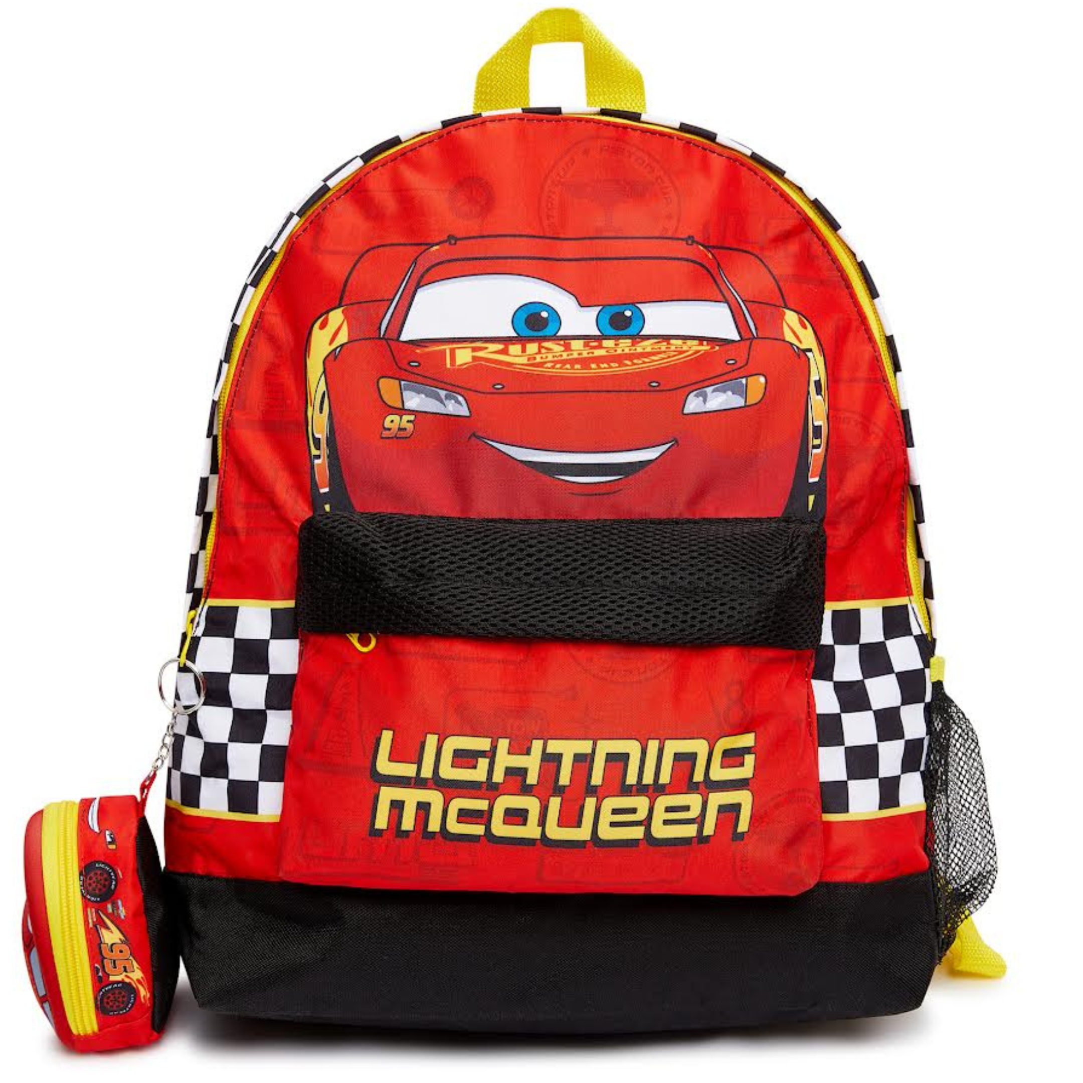 Disney Cars Backpack Kids Lightning McQueen Bag With 3D Keyring School Bag