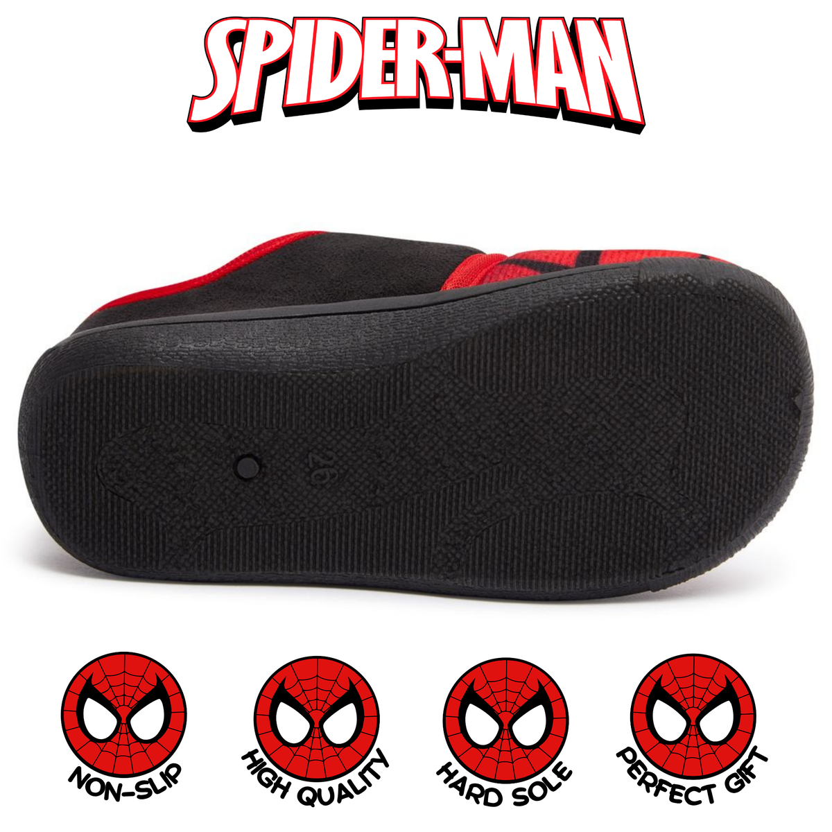 Boys Spiderman Slippers Kids Easy Fasten Non Slip Marvel Slipper House Shoes