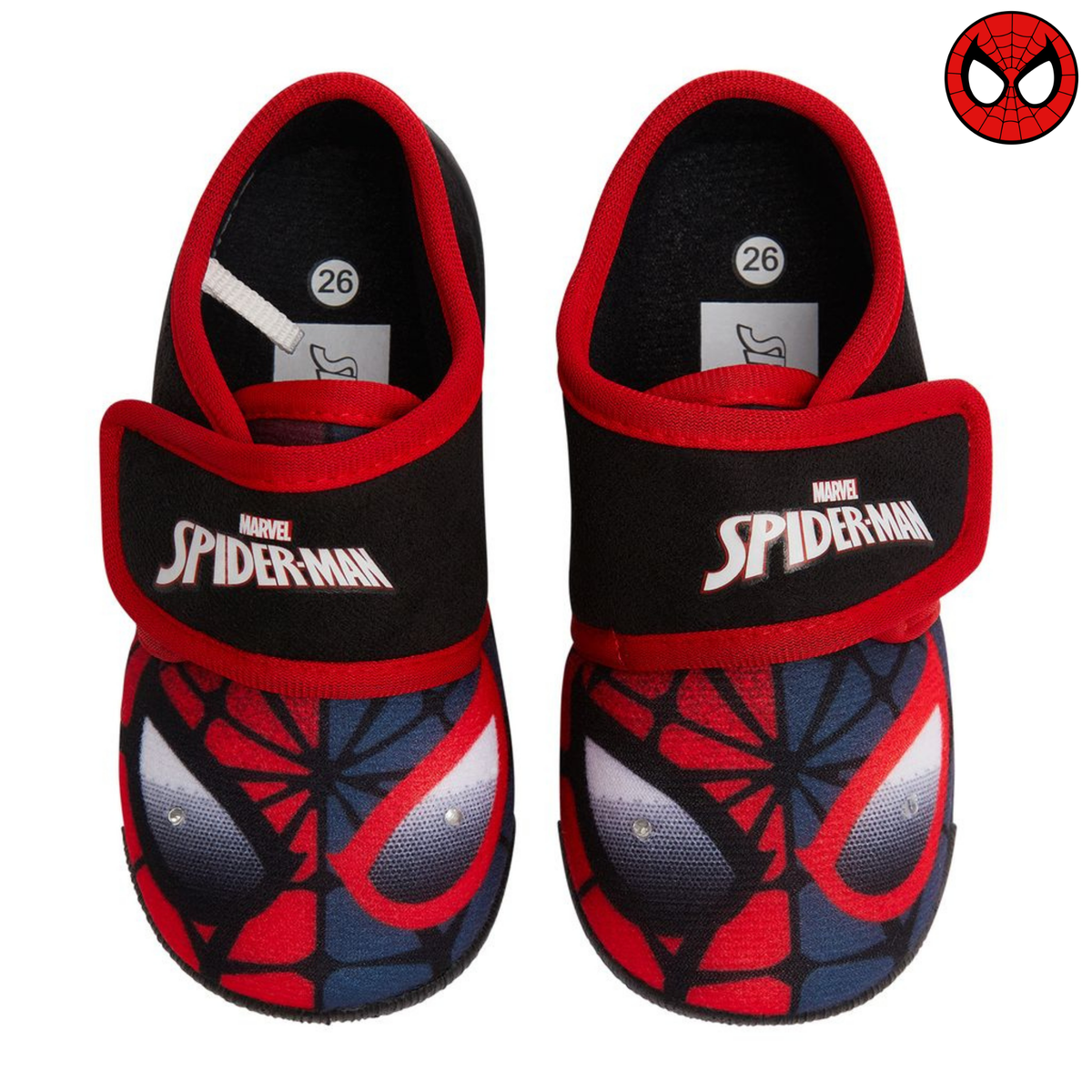 Boys Spiderman Slippers Kids Easy Fasten Non Slip Marvel Slipper House Shoes