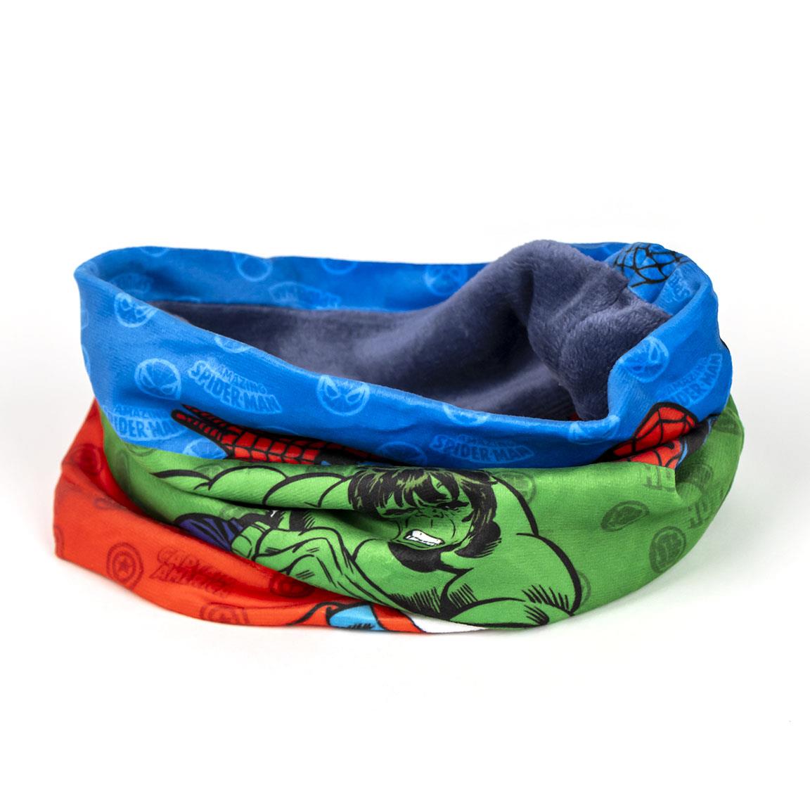 Boys Avengers Hat + Snood Scarf + Gloves Winter 3 Piece Set Kids Marvel Gift