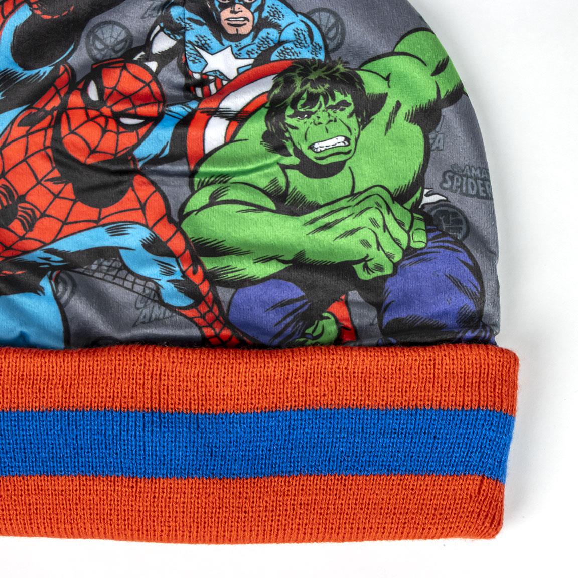 Boys Avengers Hat + Snood Scarf + Gloves Winter 3 Piece Set Kids Marvel Gift