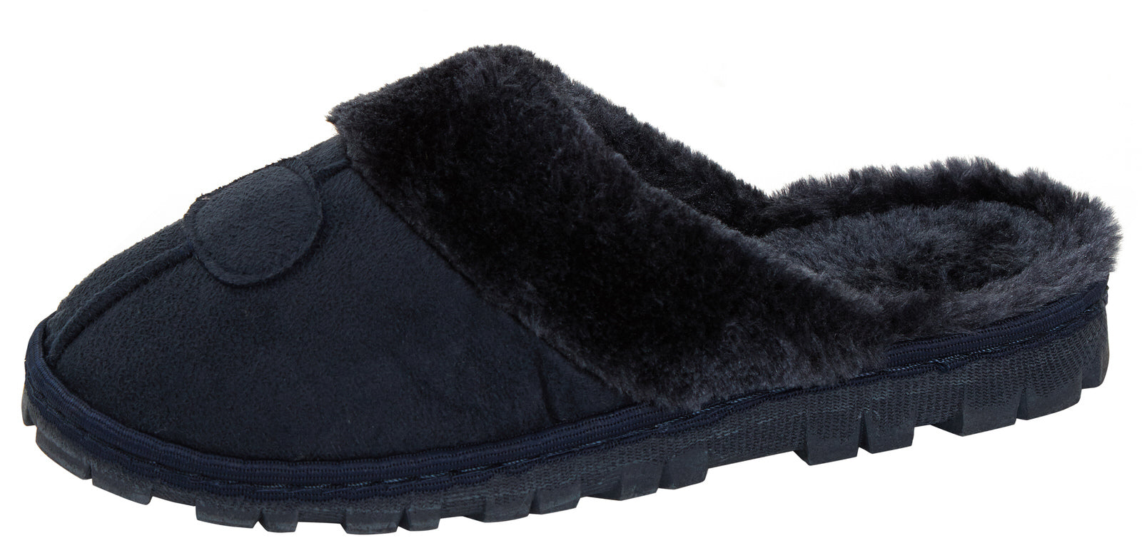 Womens Fleece Lined Slip On Mule Slippers Ladies Plush Faux Fur House Shoes Gift