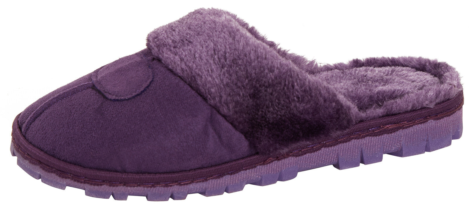 Womens Fleece Lined Slip On Mule Slippers Ladies Plush Faux Fur House Shoes Gift