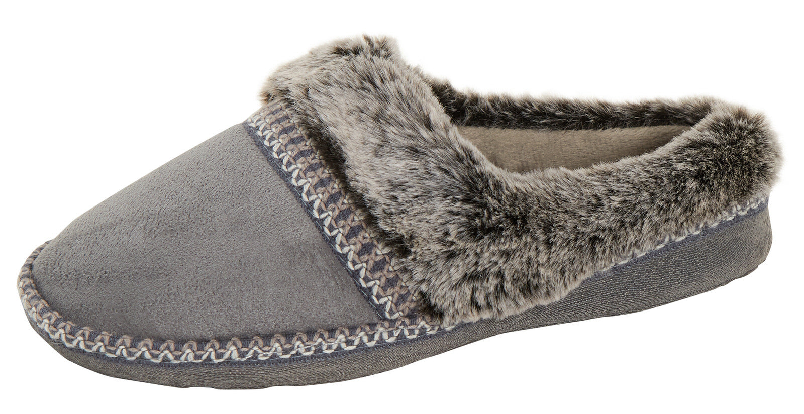 Womens Fleece Lined Slip On Mule Slippers Ladies Plush Faux Fur House Shoes Gift