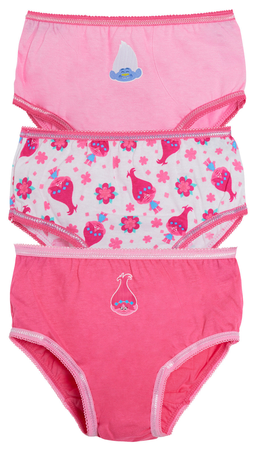 Girls 3 Pack Trolls Briefs Kids Poppy World Tour Underwear Knickers Pants Size