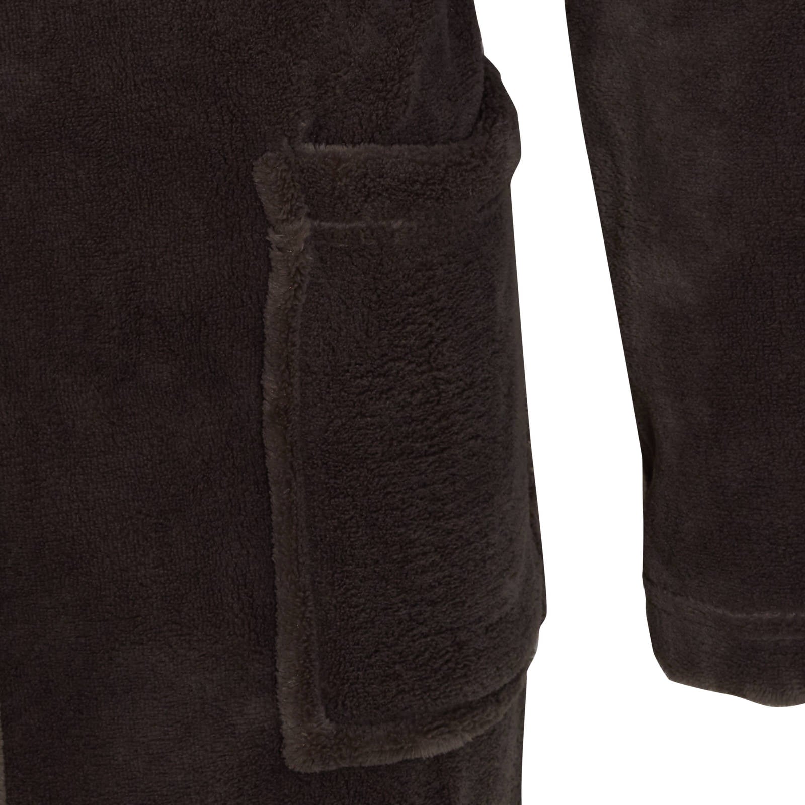 Mens Luxury Fleece Bathrobe Dressing Gown Hooded Bath Robe or Collar Housecoat