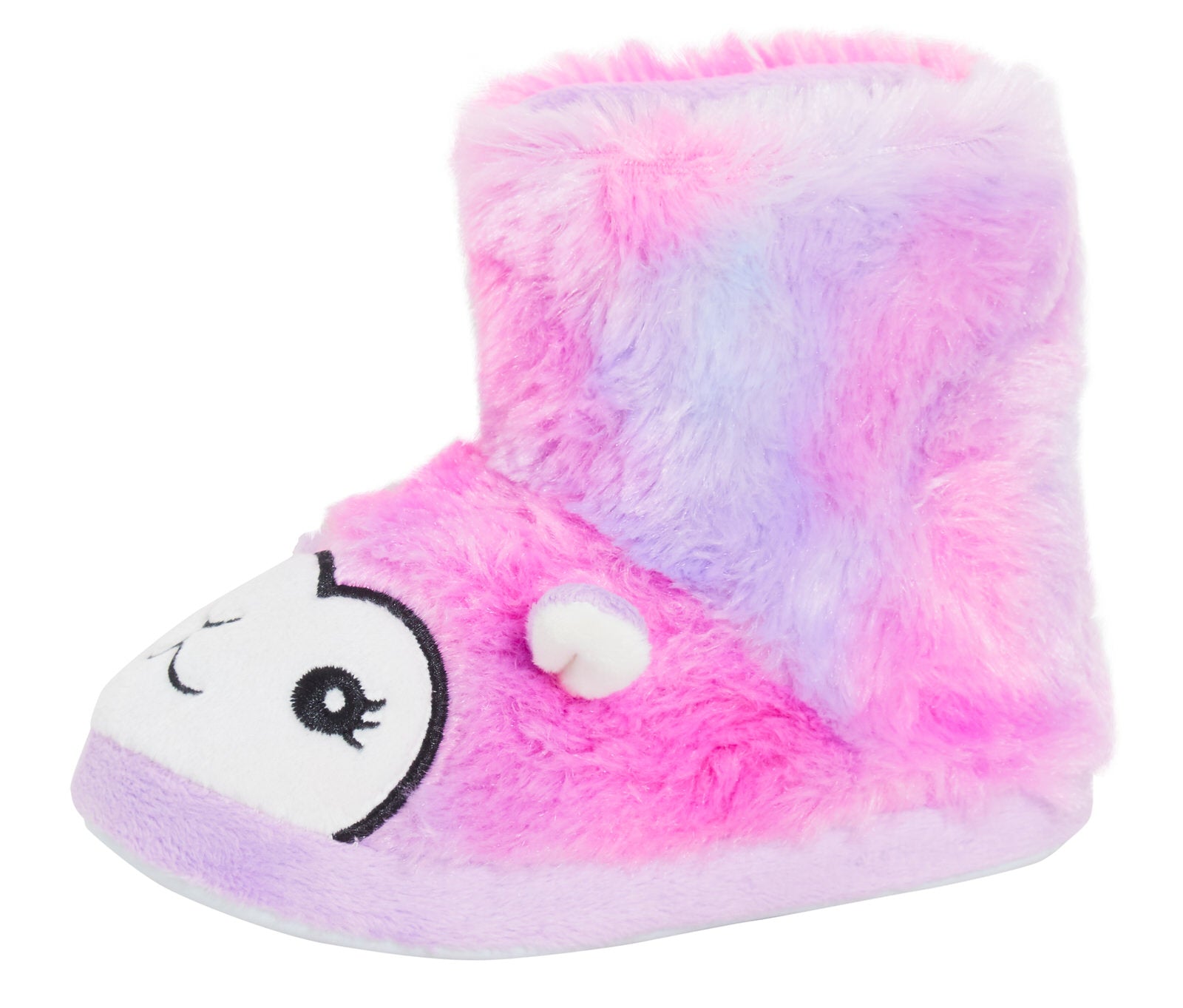 Girls Rainbow Llama Slippers Boots Kids Faux Fur Slipper Booties House Shoes