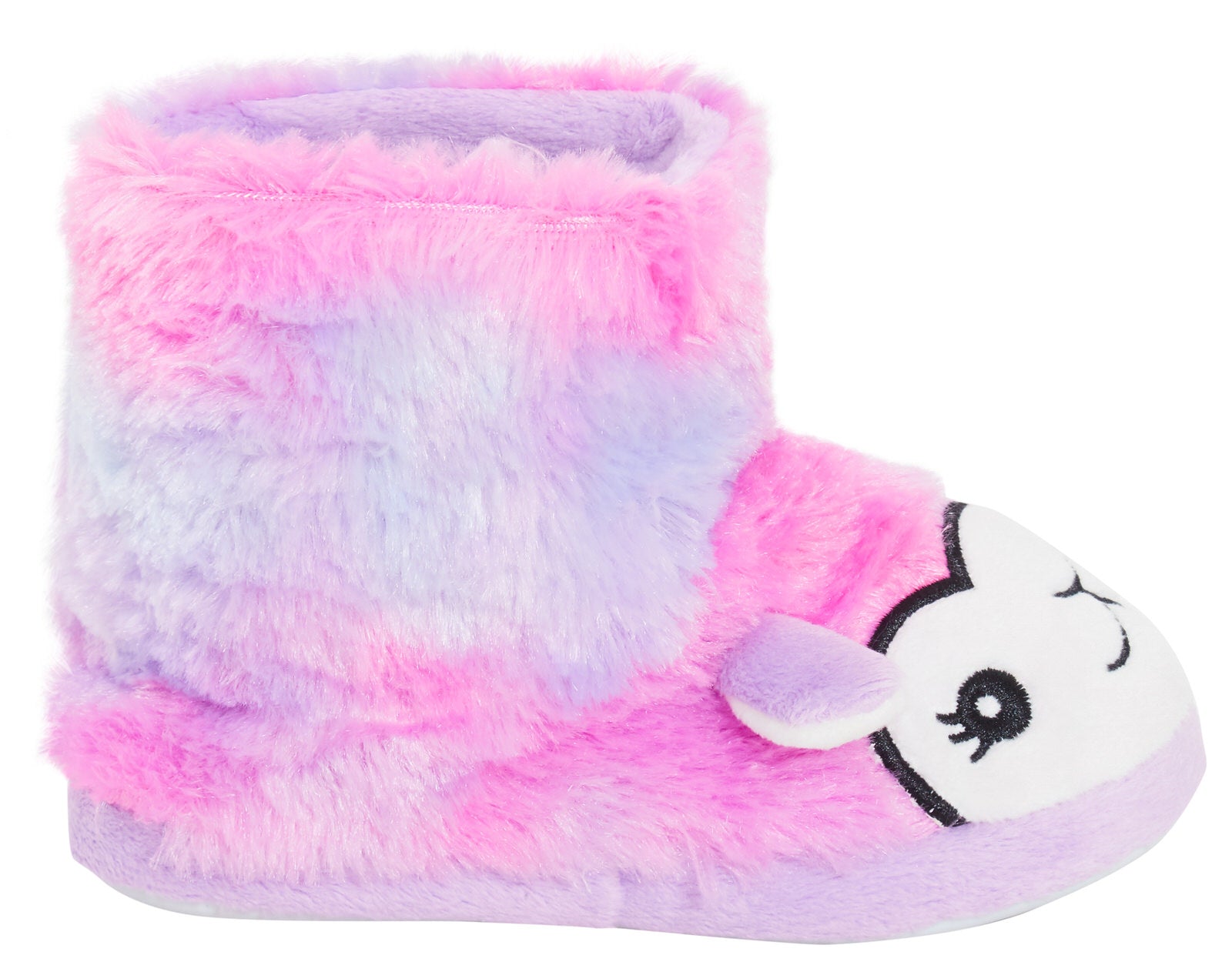 Girls Rainbow Llama Slippers Boots Kids Faux Fur Slipper Booties House Shoes