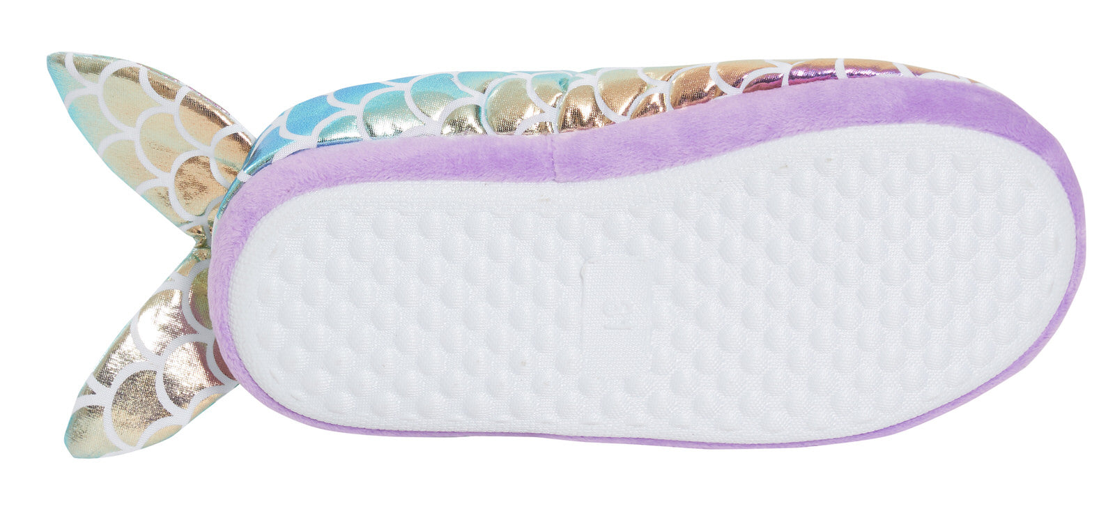 Girls Open Back 3D Mermaid Slippers Teens Metallic Glitter Novelty House Shoes