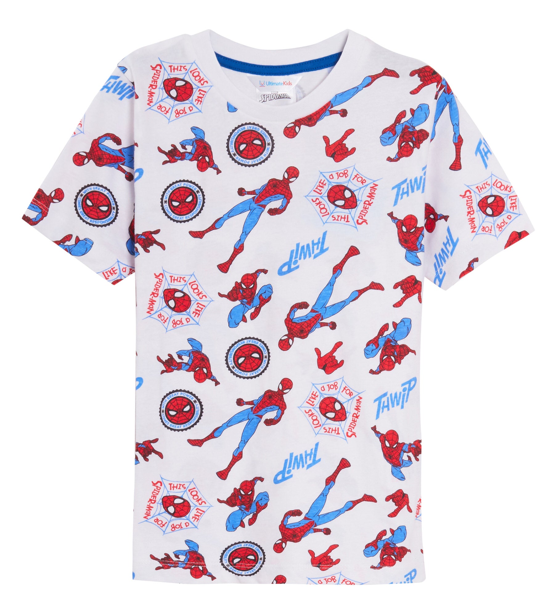 Boys 3 Pack Spiderman T-Shirts Kids Marvel Dress Up Tops Short Sleeved Tees