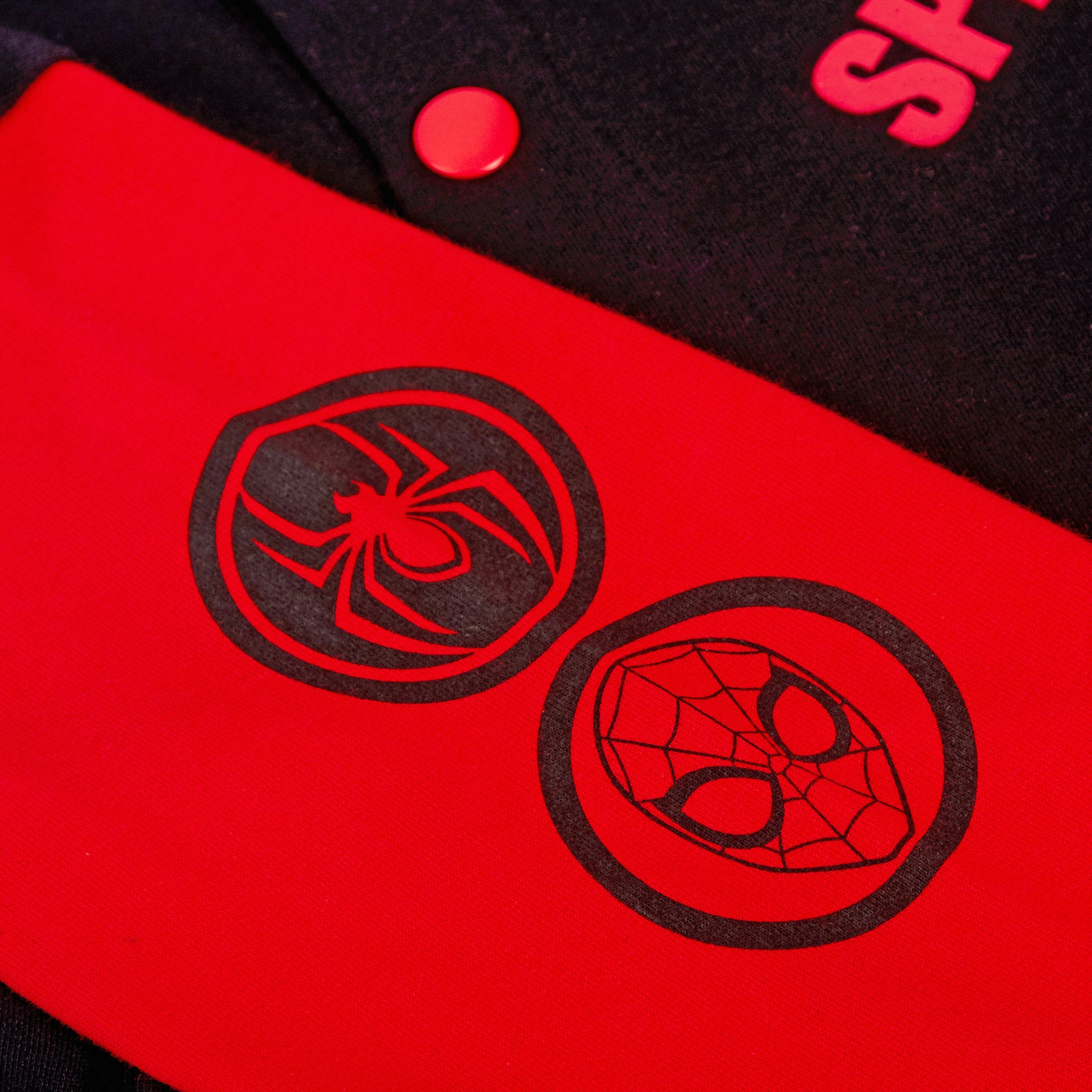 Boys Spiderman Varsity Jacket Glow in the Dark Eyes Marvel Spidey Bomber Jacket