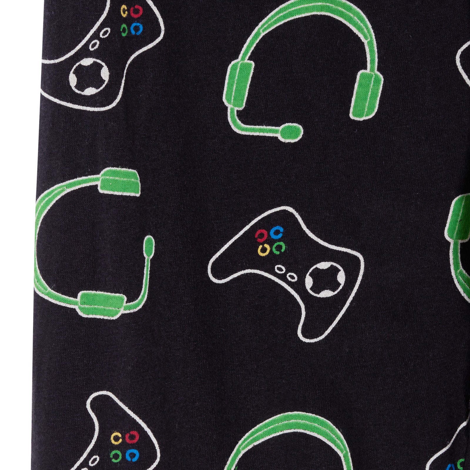 Epic Gamer Pyjamas Boys Gaming Pjs Headset Controller Black T-Shirt Lounge Pants