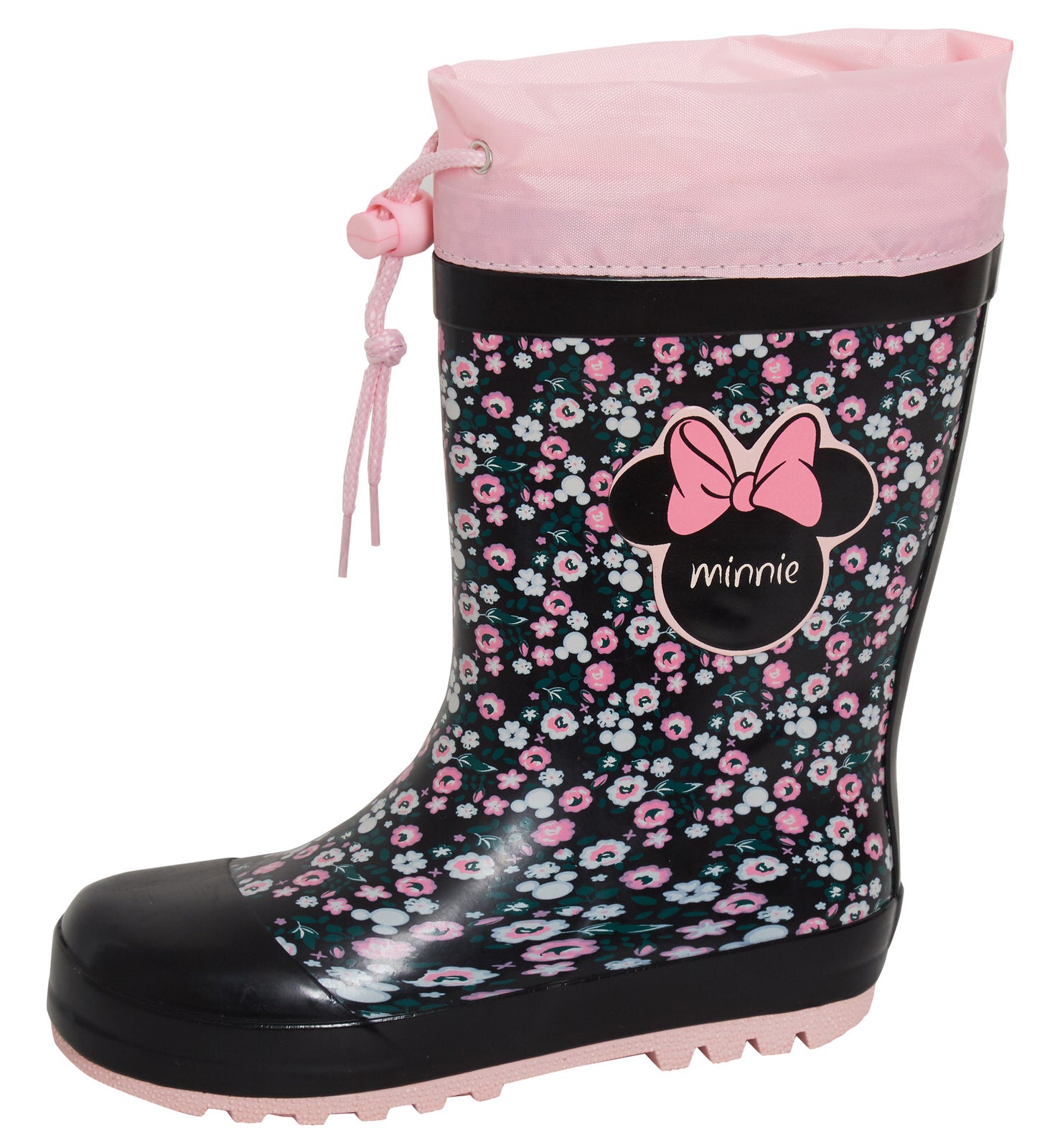 Girls Disney Minnie Mouse Wellies Warm Lined Tie Top Wellington Boots Kids Snow