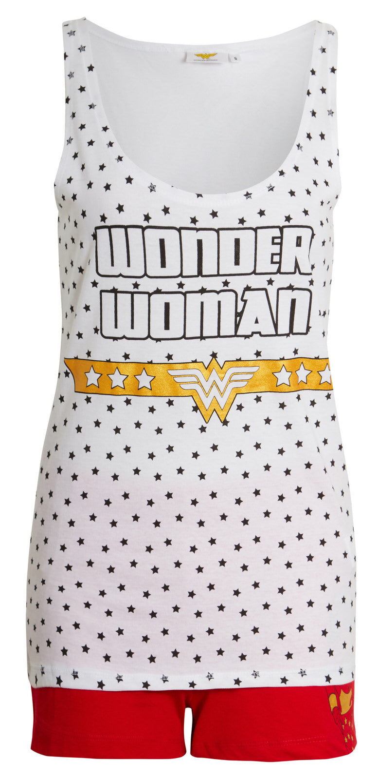 Womens Wonder Woman Short Pyjamas Ladies Shortie Pjs Vest Top Shorts Lounge Set
