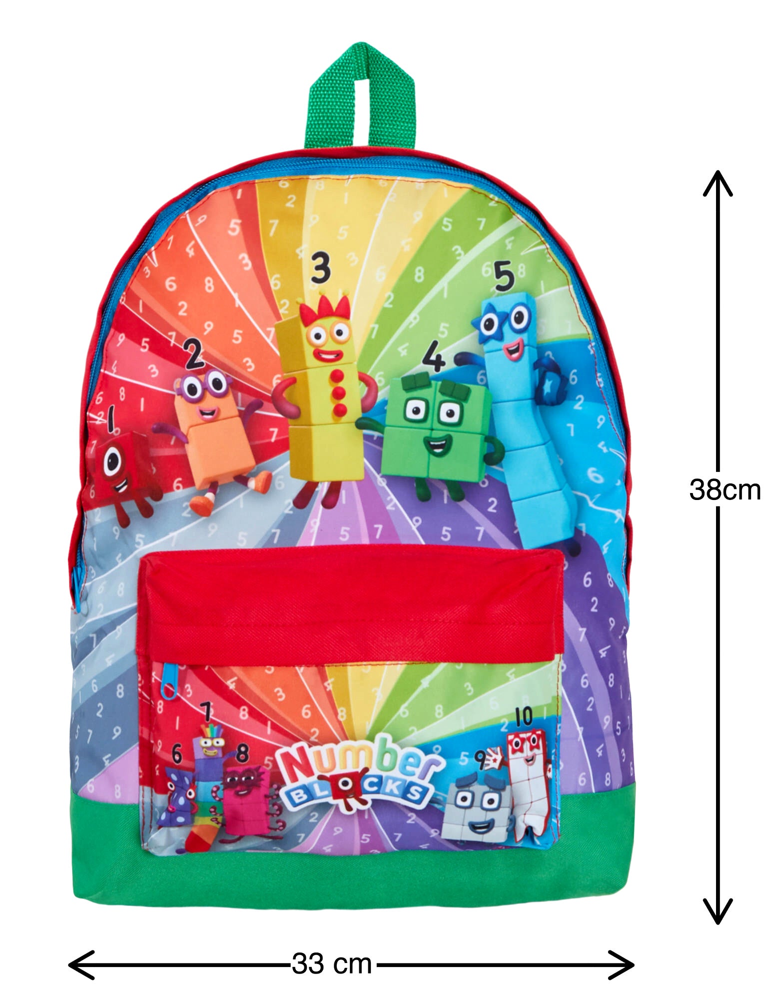 Numberblocks Backpack + Lunch Bag + Pencil Case Kids 3 Piece Nursey School Bag